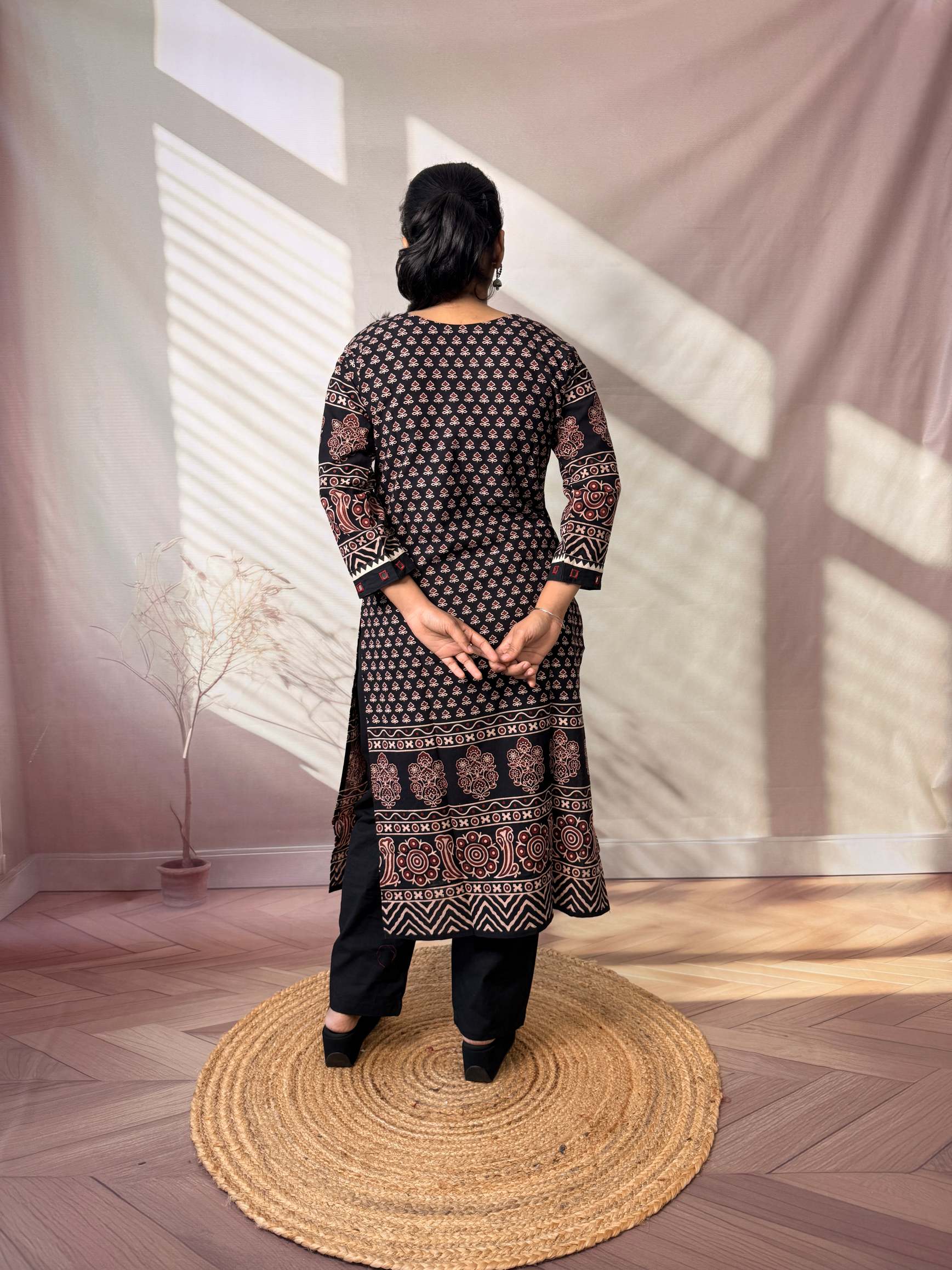 Ananya Ajarakh Mirror Cotton Straight Kurti