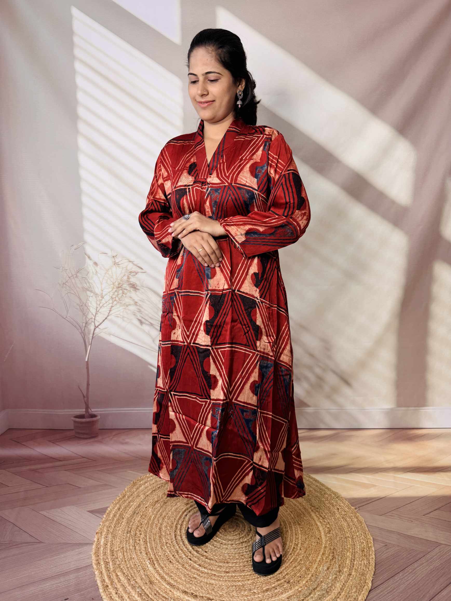 Keshvi Ajarakh Modal Silk One piece Kurti