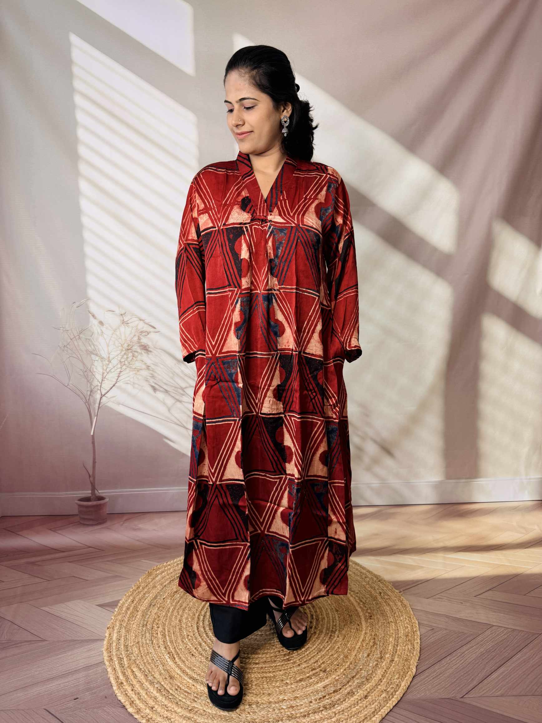 Keshvi Ajarakh Modal Silk One piece Kurti
