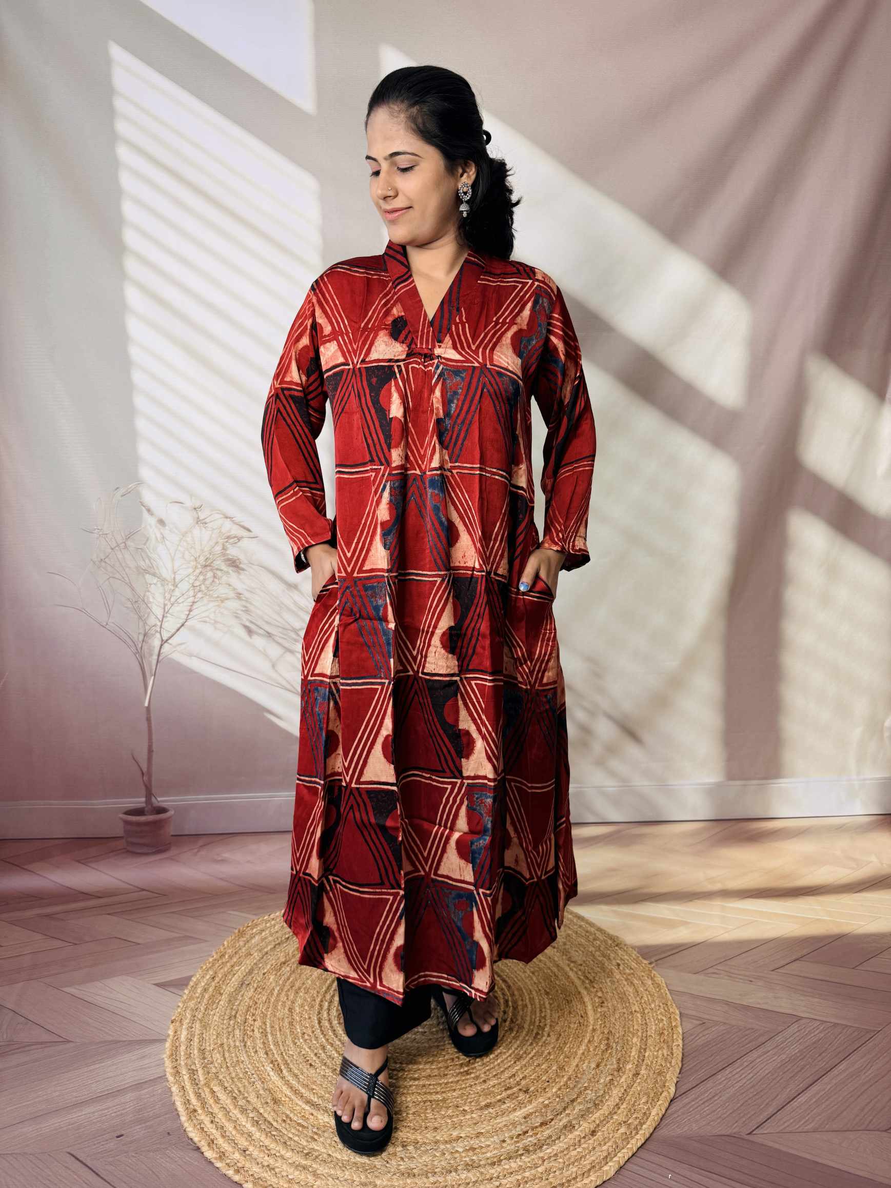 Keshvi Ajarakh Modal Silk One piece Kurti
