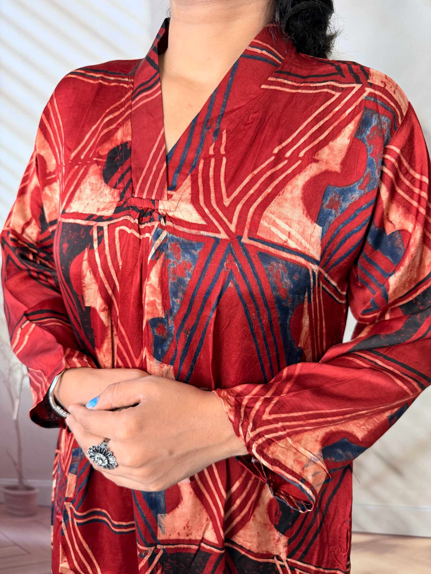Keshvi Ajarakh Modal Silk One piece Kurti