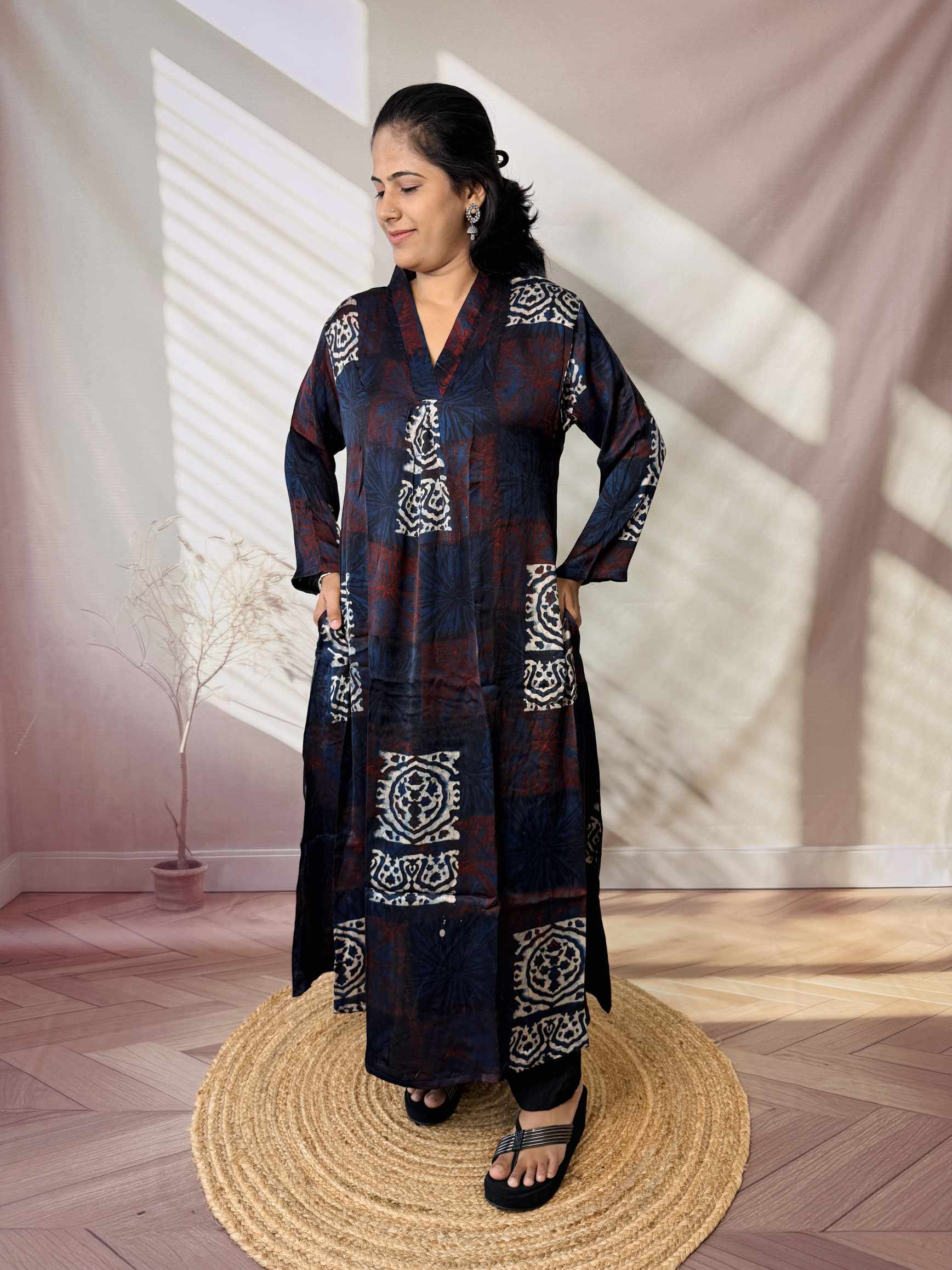 Keshvi Ajarakh Modal Silk One piece Kurti