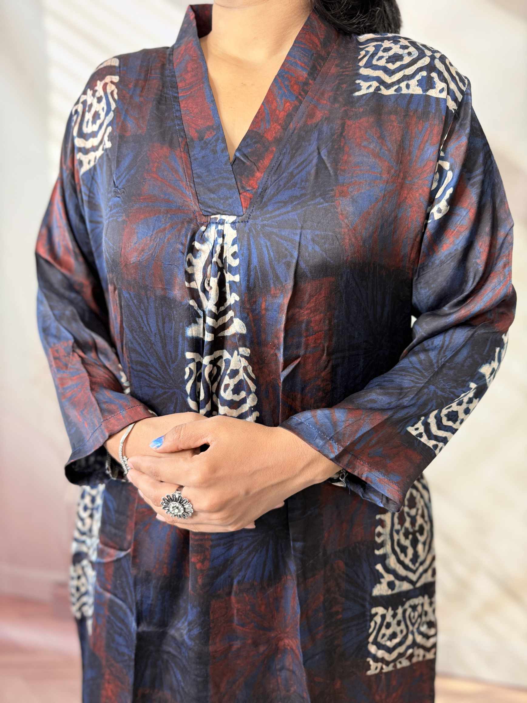 Keshvi Ajarakh Modal Silk One piece Kurti