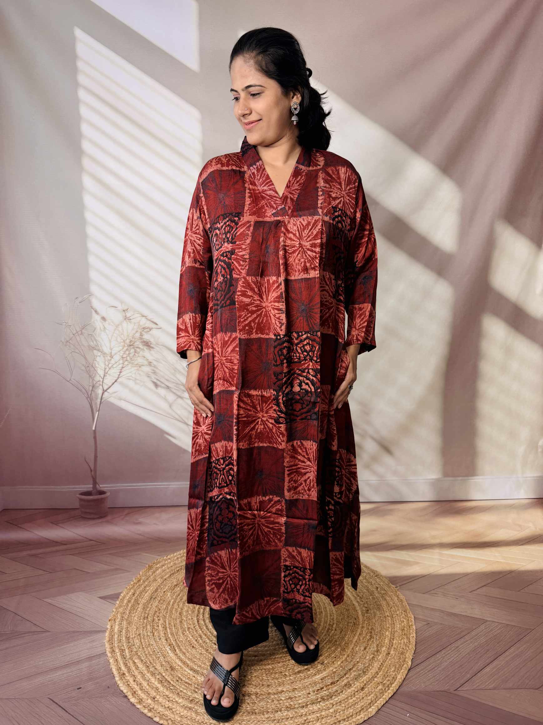 Keshvi Ajarakh Modal Silk One piece Kurti