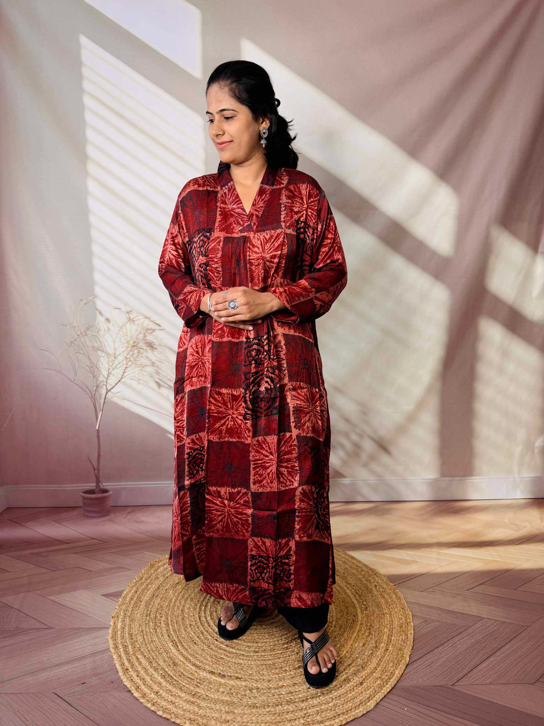 Keshvi Ajarakh Modal Silk One piece Kurti