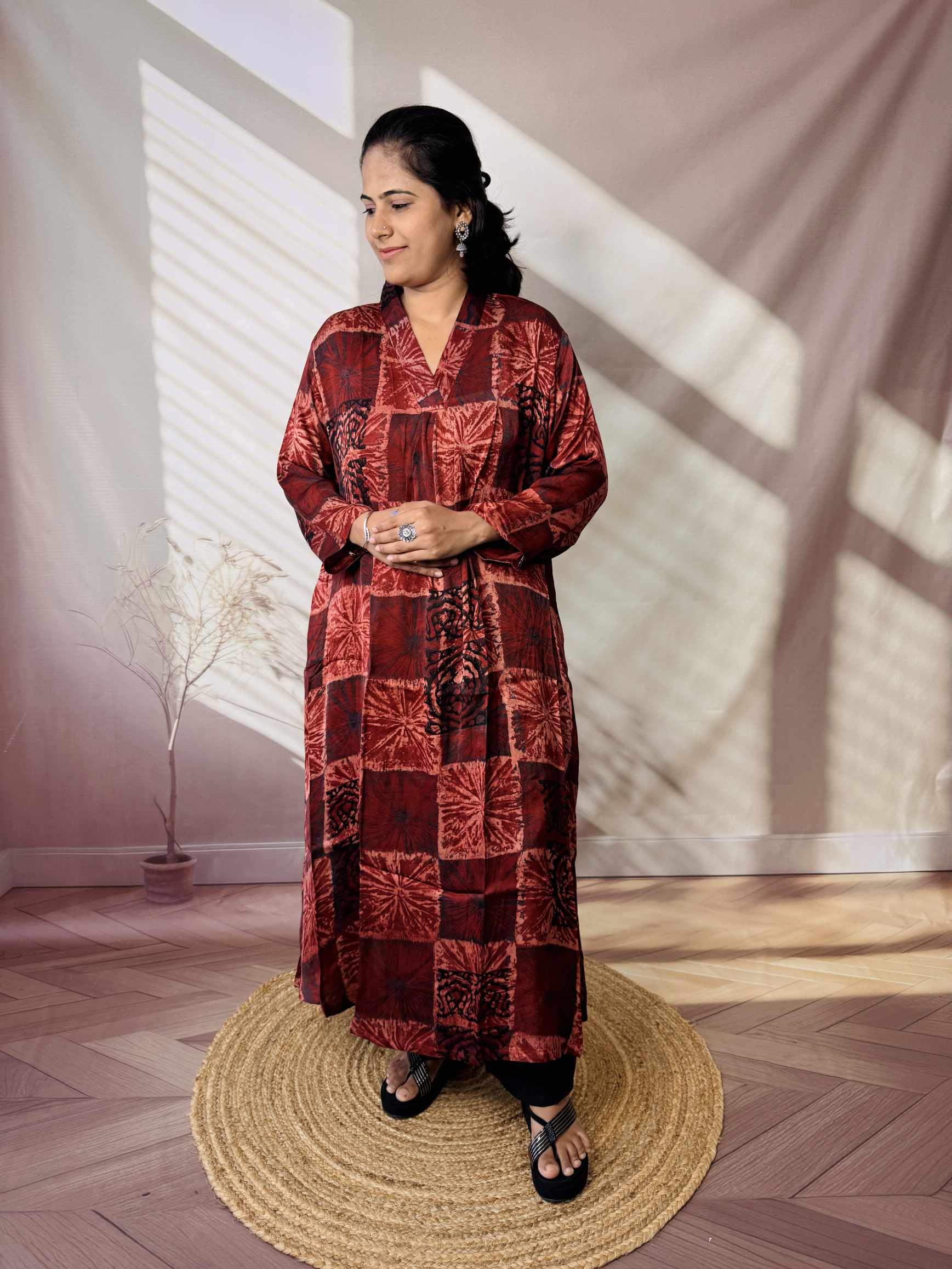 Keshvi Ajarakh Modal Silk One piece Kurti