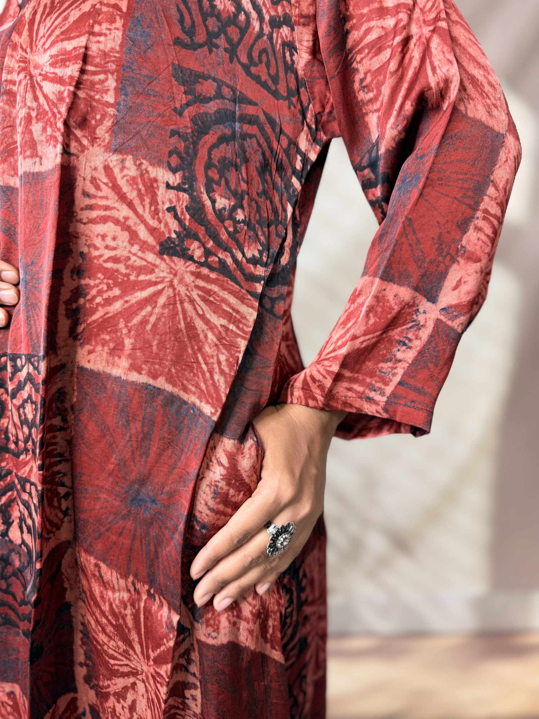 Keshvi Ajarakh Modal Silk One piece Kurti