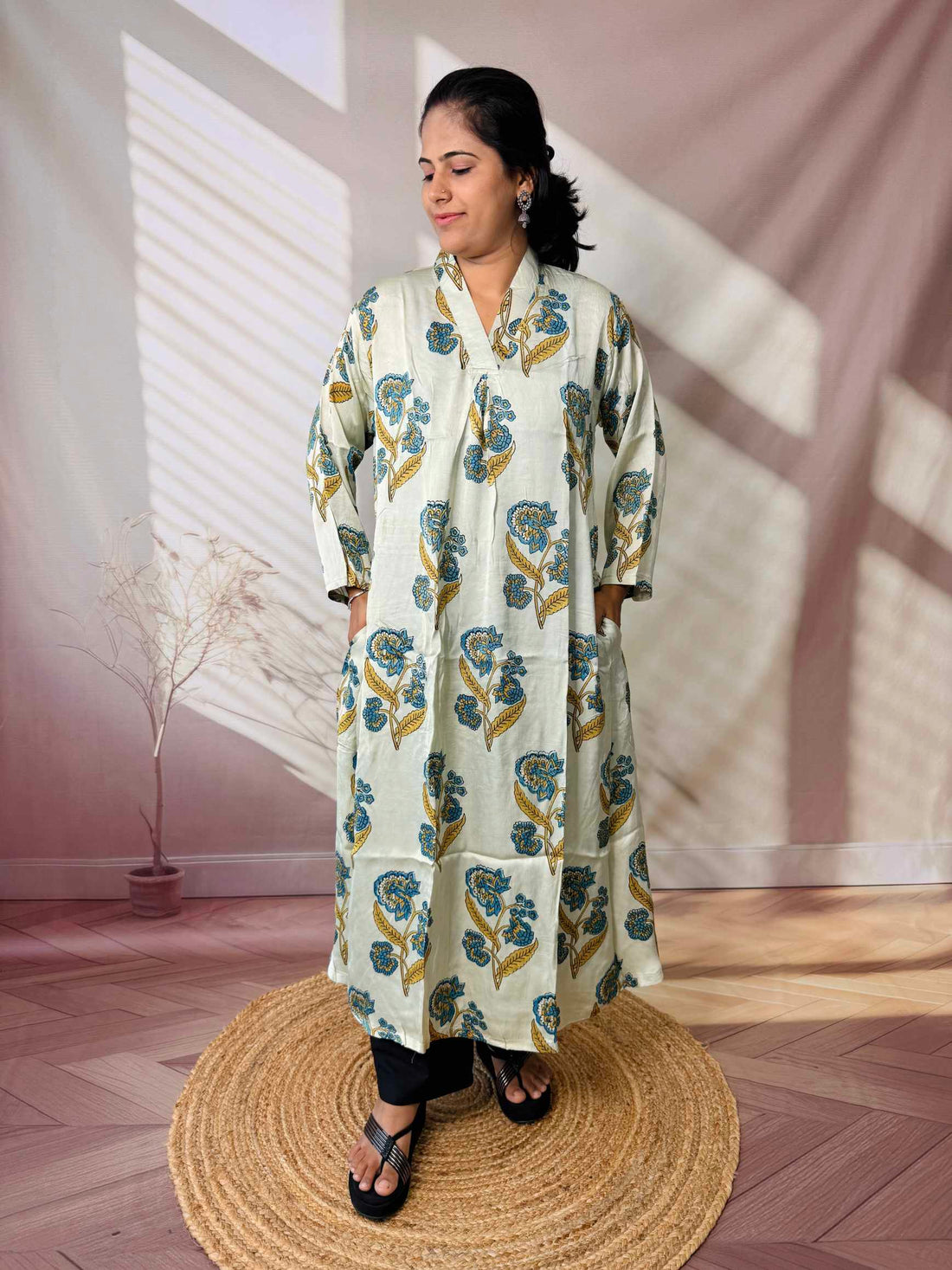 Keshvi Ajarakh Modal Silk One piece Kurti