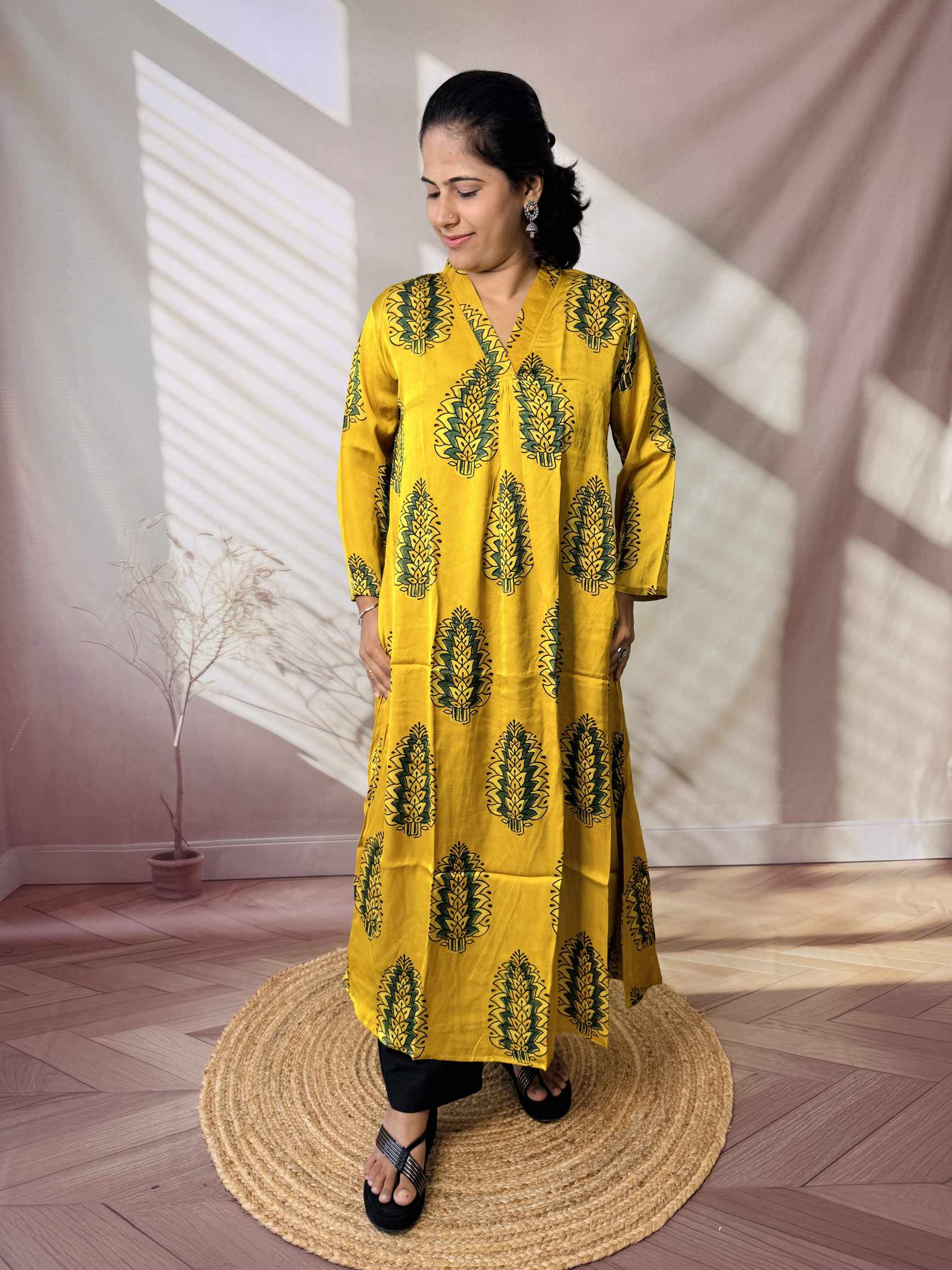 Keshvi Ajarakh Modal Silk One piece Kurti