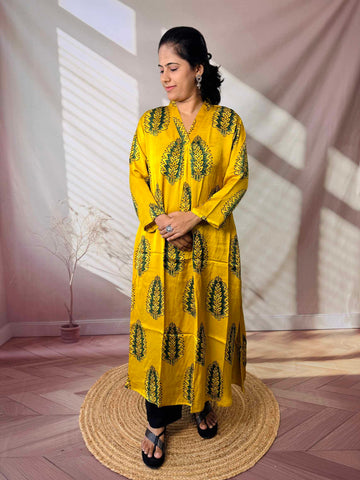 Keshvi Ajarakh Modal Silk One piece Kurti