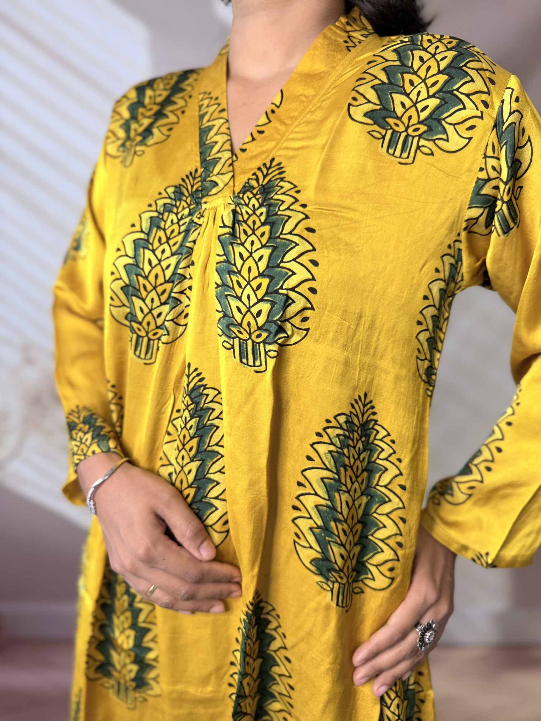 Keshvi Ajarakh Modal Silk One piece Kurti