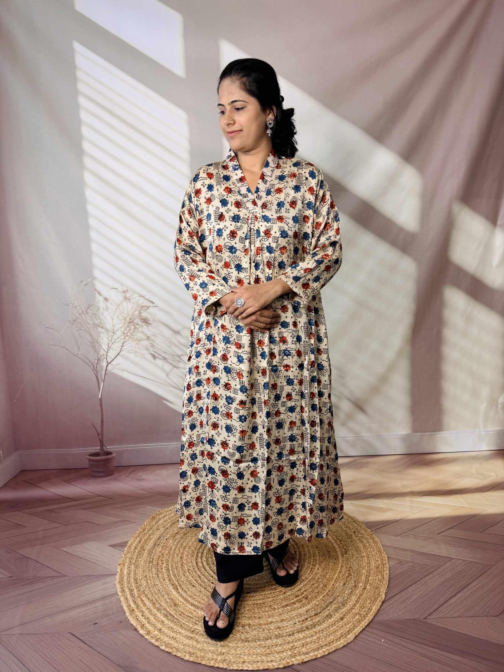 Keshvi Ajarakh Modal Silk One piece Kurti