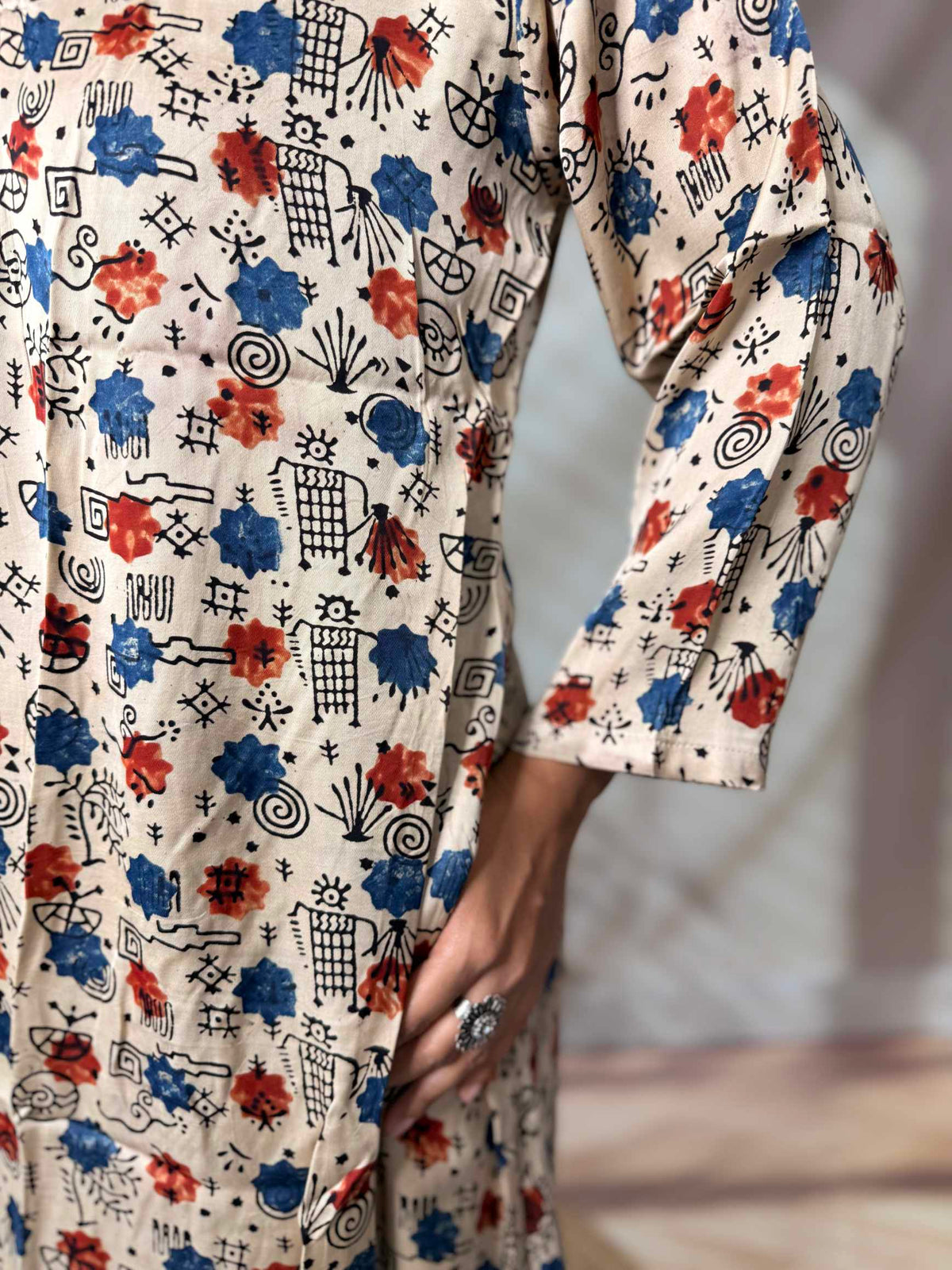 Keshvi Ajarakh Modal Silk One piece Kurti