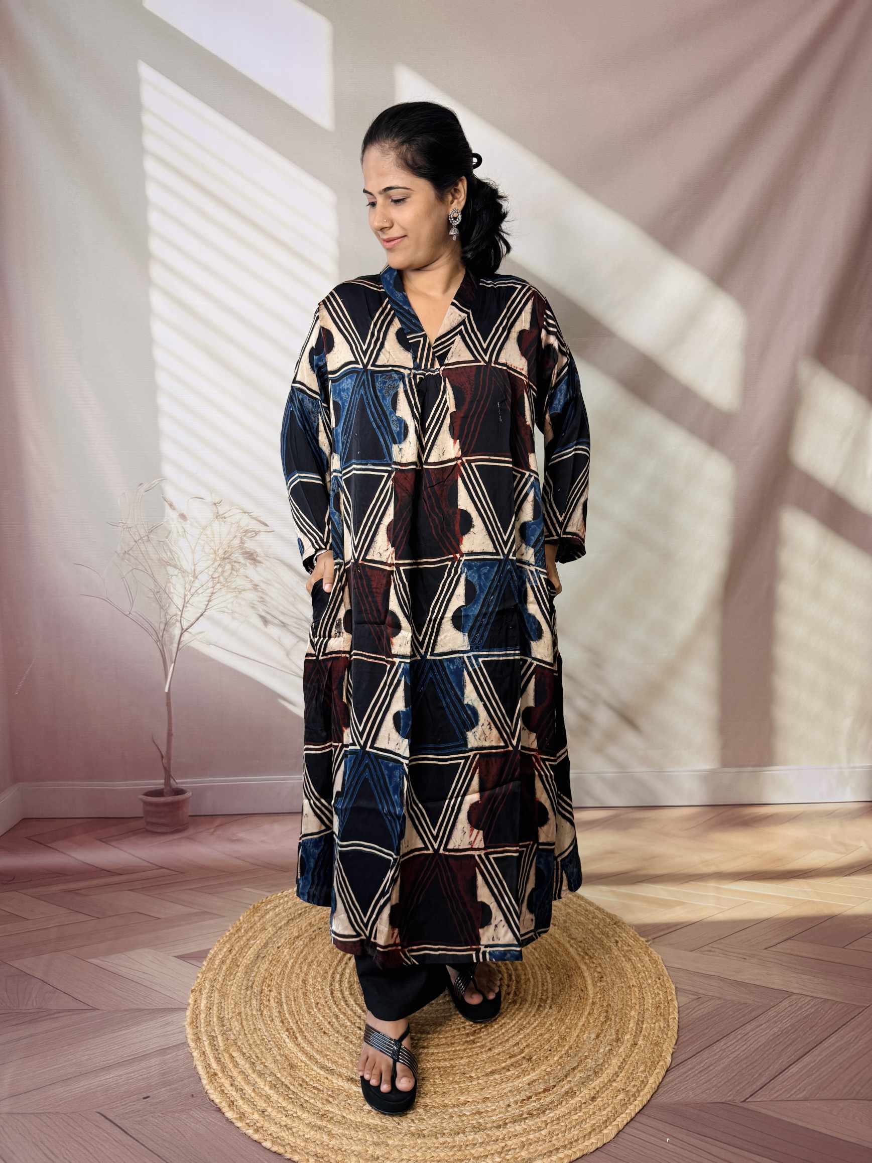 Keshvi Ajarakh Modal Silk One piece Kurti