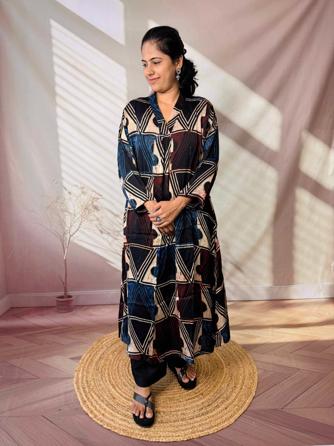 Keshvi Ajarakh Modal Silk One piece Kurti