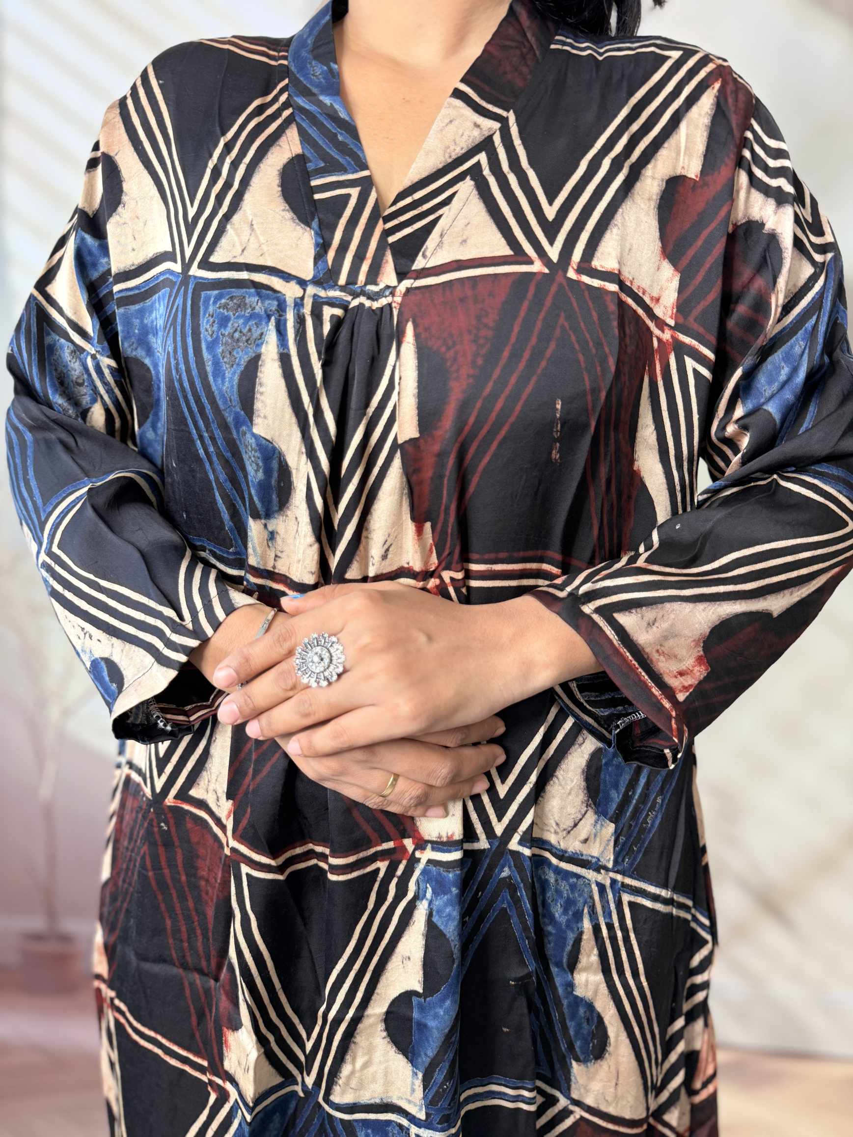 Keshvi Ajarakh Modal Silk One piece Kurti