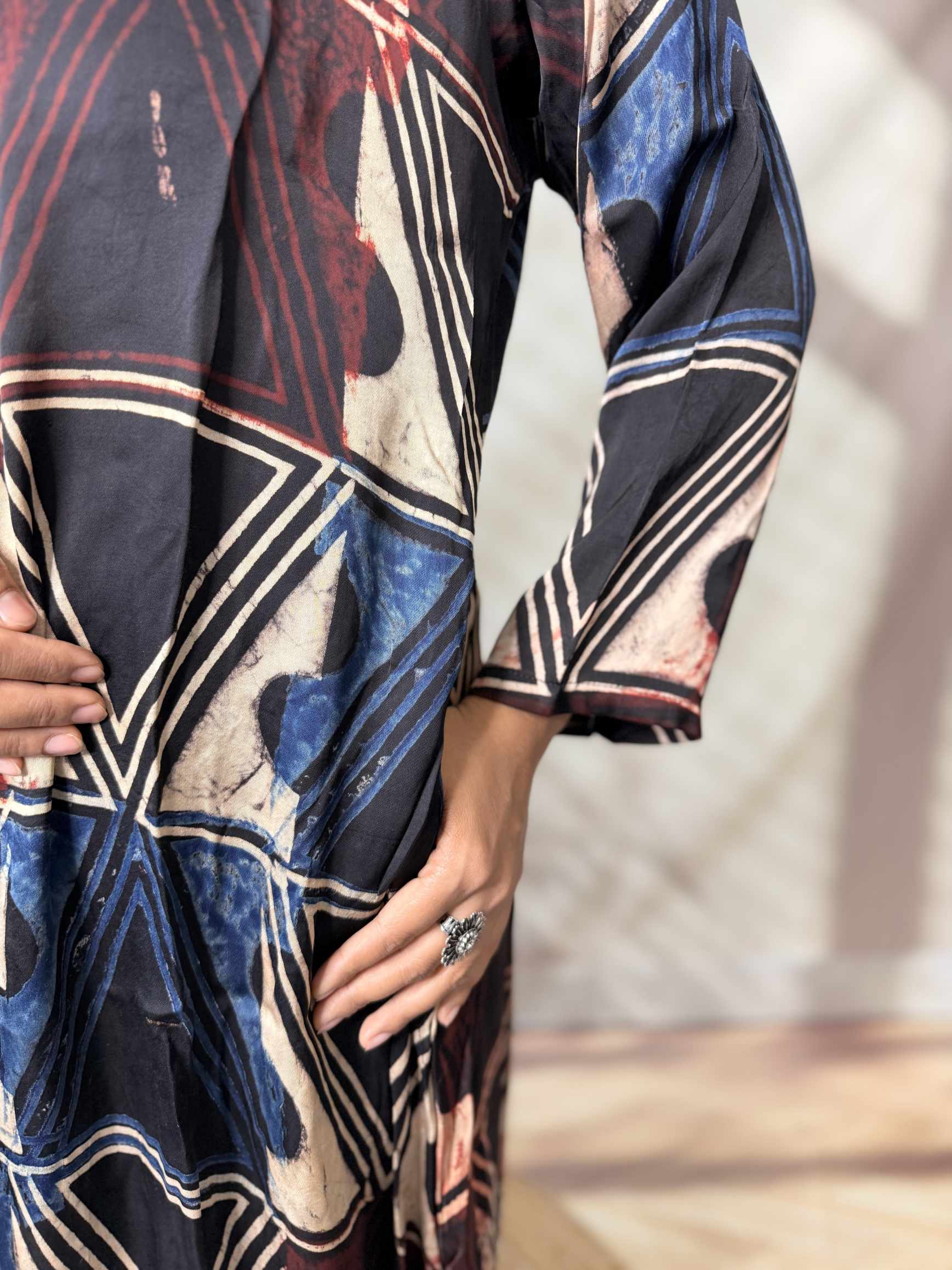 Keshvi Ajarakh Modal Silk One piece Kurti
