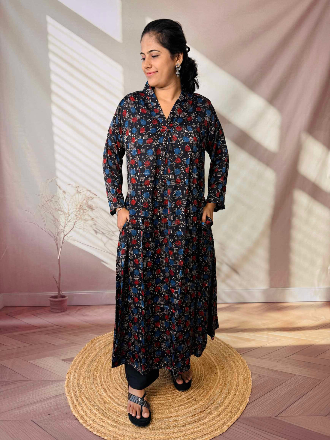 Keshvi Ajarakh Modal Silk One piece Kurti