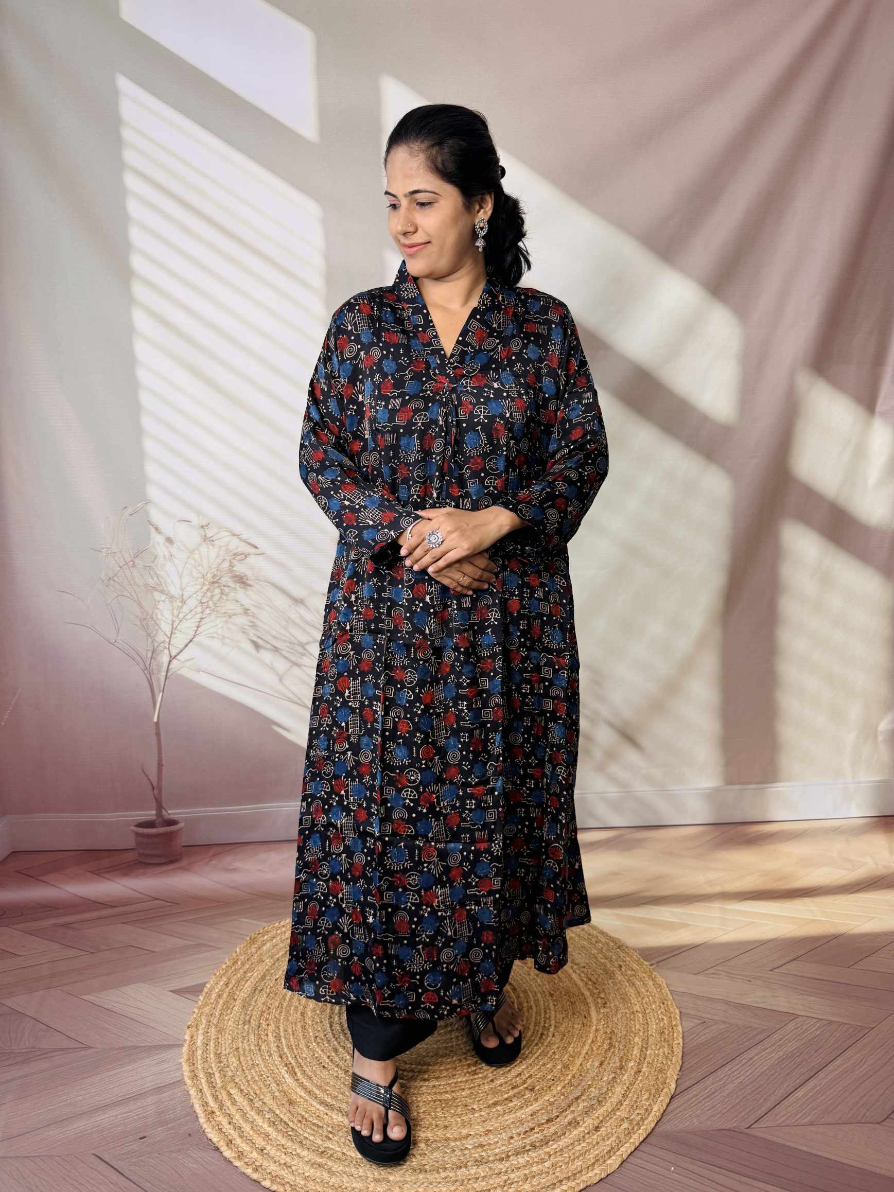 Keshvi Ajarakh Modal Silk One piece Kurti