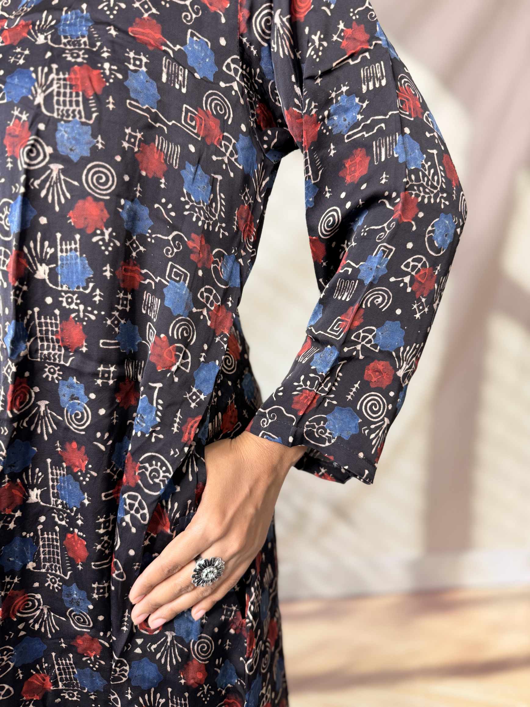 Keshvi Ajarakh Modal Silk One piece Kurti