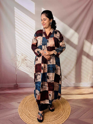 Keshvi Ajarakh Modal Silk One piece Kurti