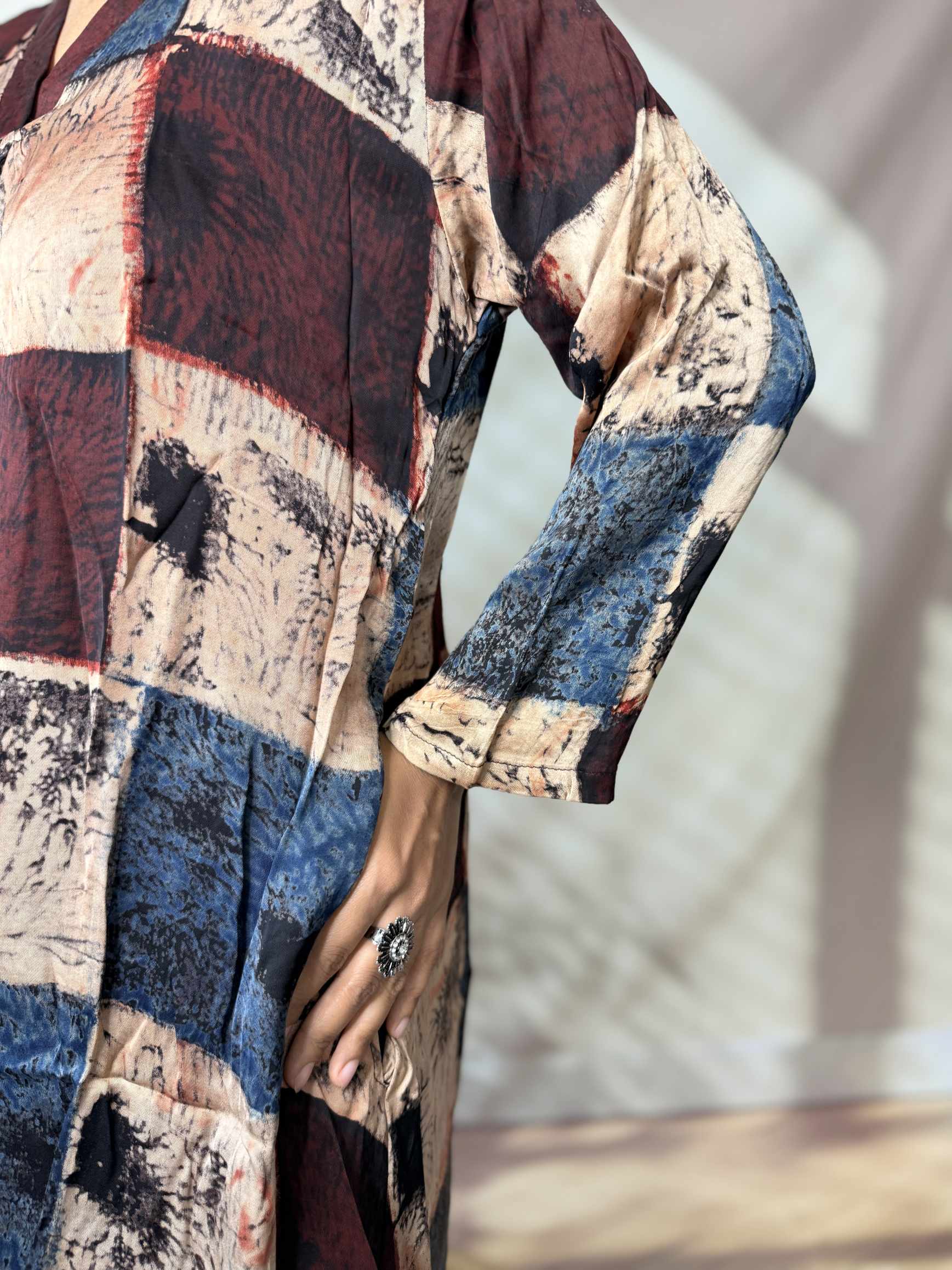 Keshvi Ajarakh Modal Silk One piece Kurti