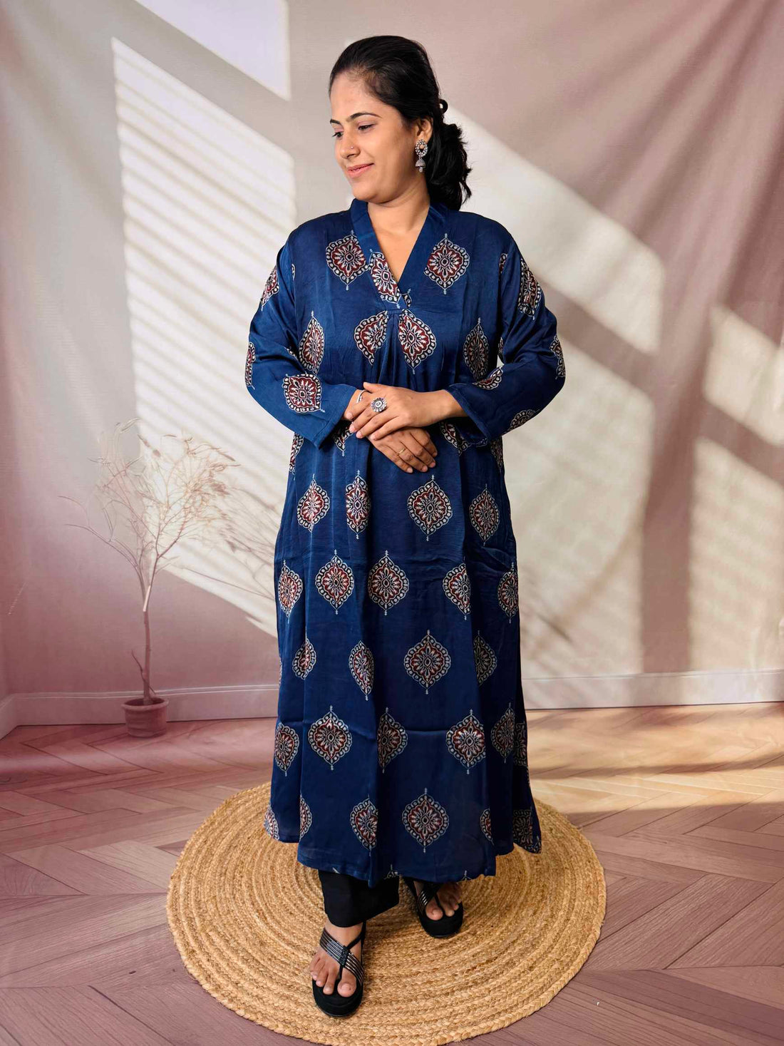 Keshvi Ajarakh Modal Silk One piece Kurti