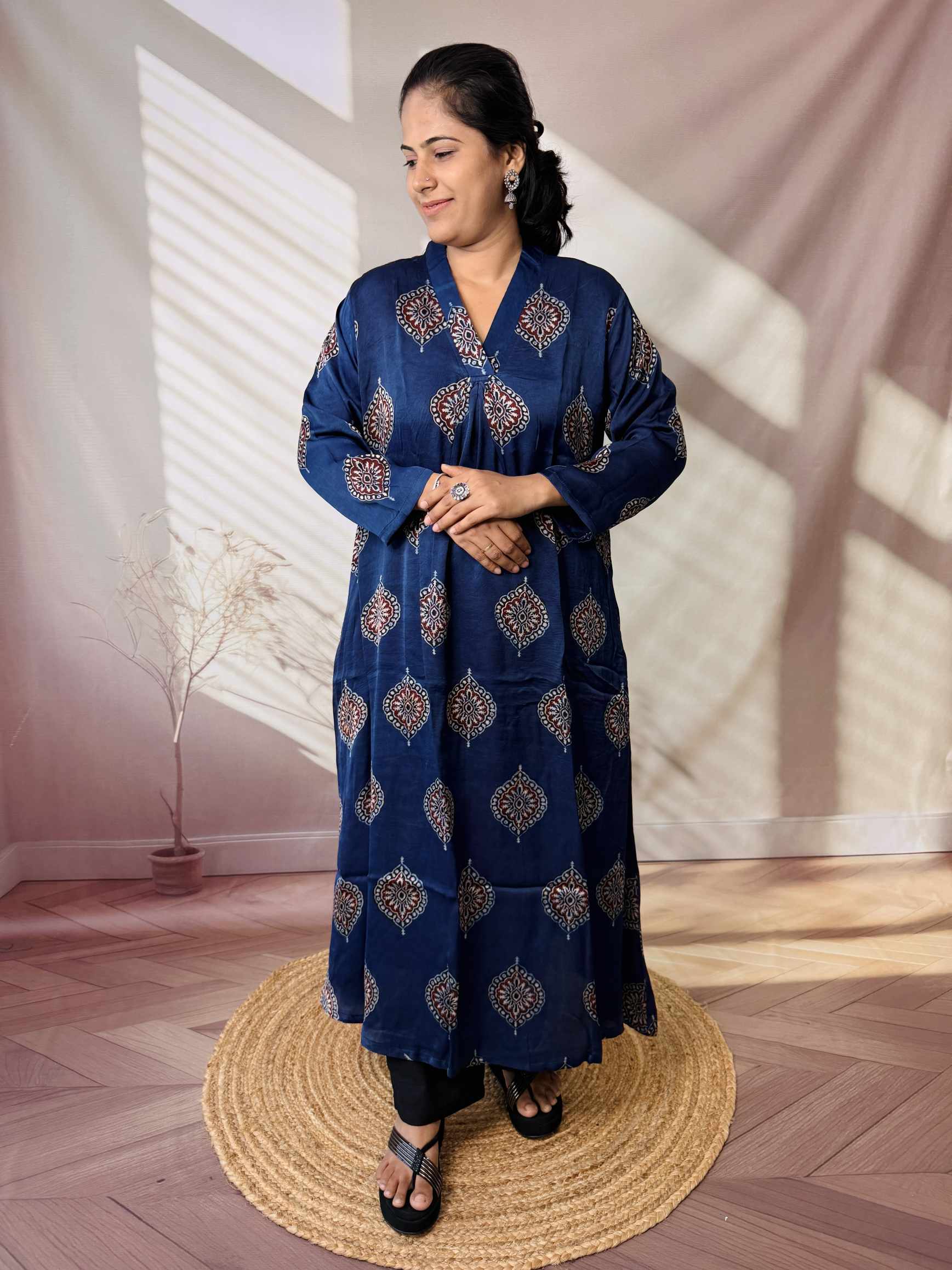 Keshvi Ajarakh Modal Silk One piece Kurti