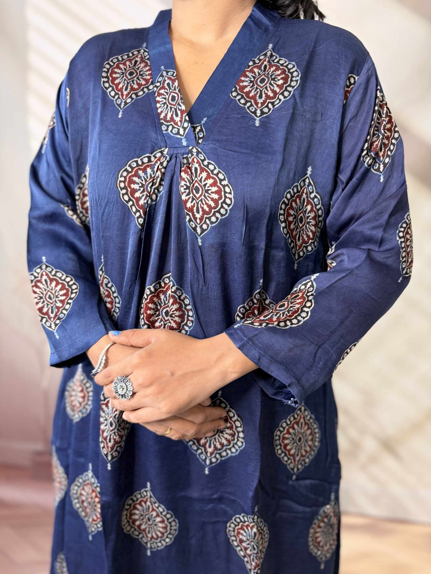 Keshvi Ajarakh Modal Silk One piece Kurti