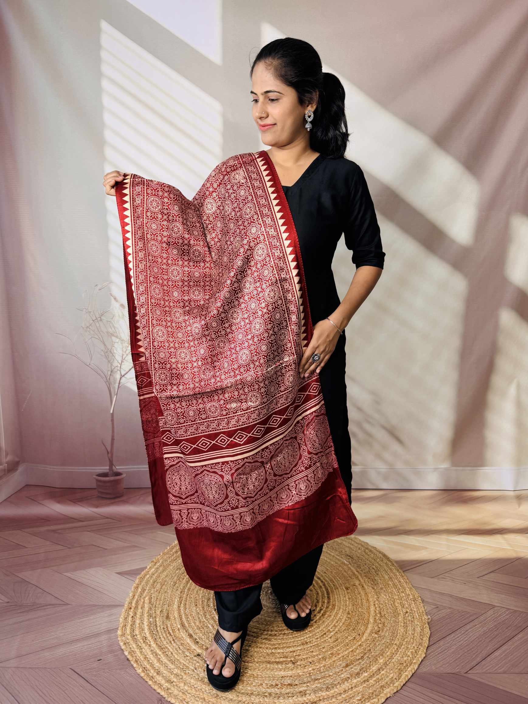 Ajarakh Mashru Discharge Stoles