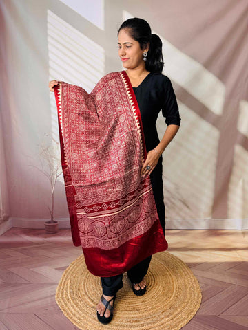 Ajarakh Mashru Discharge Stoles