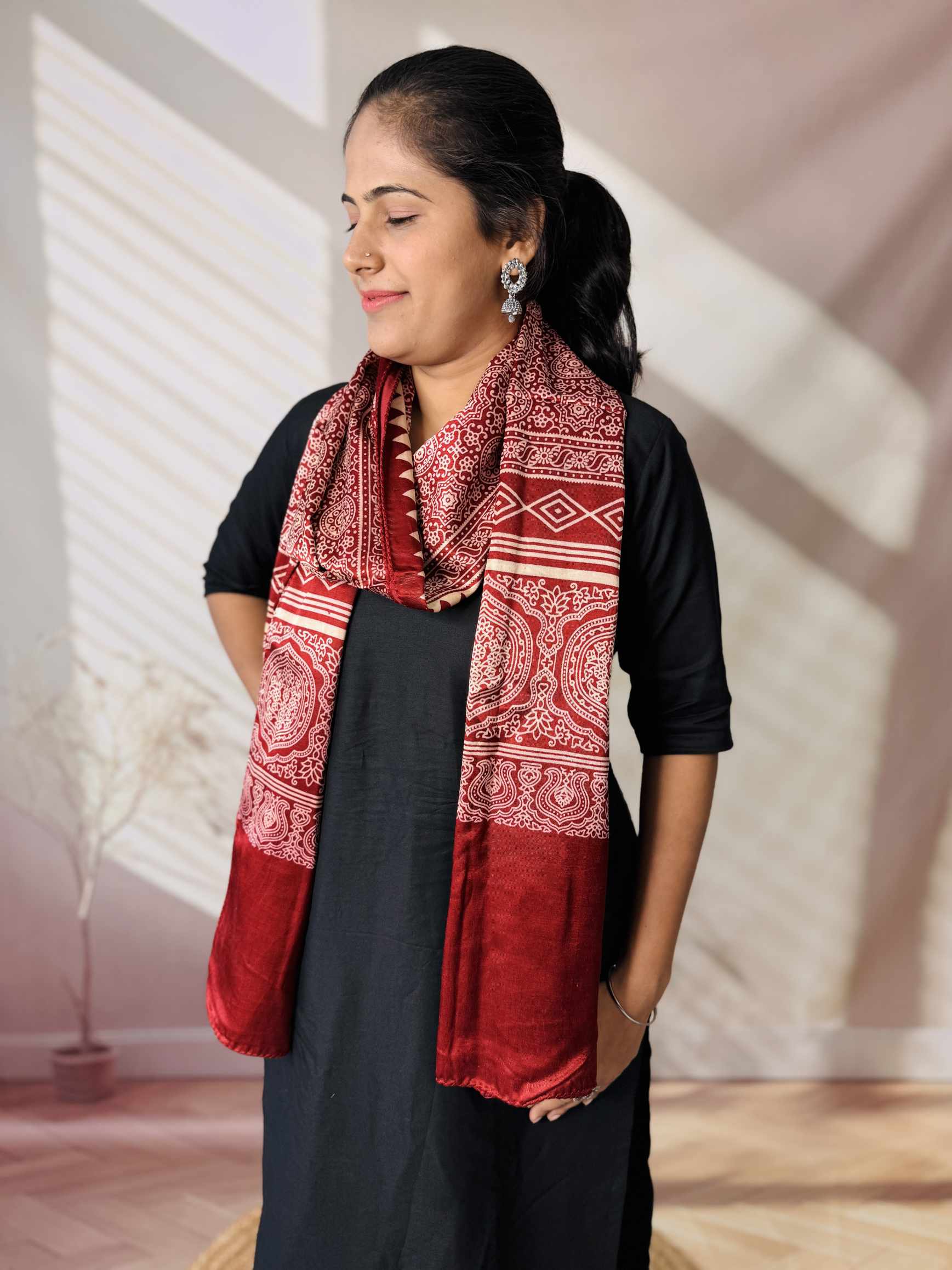 Ajarakh Mashru Discharge Stoles