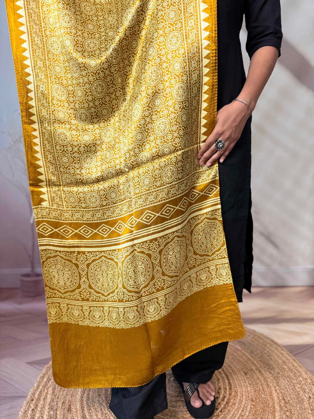 Ajarakh Mashru Discharge Stoles