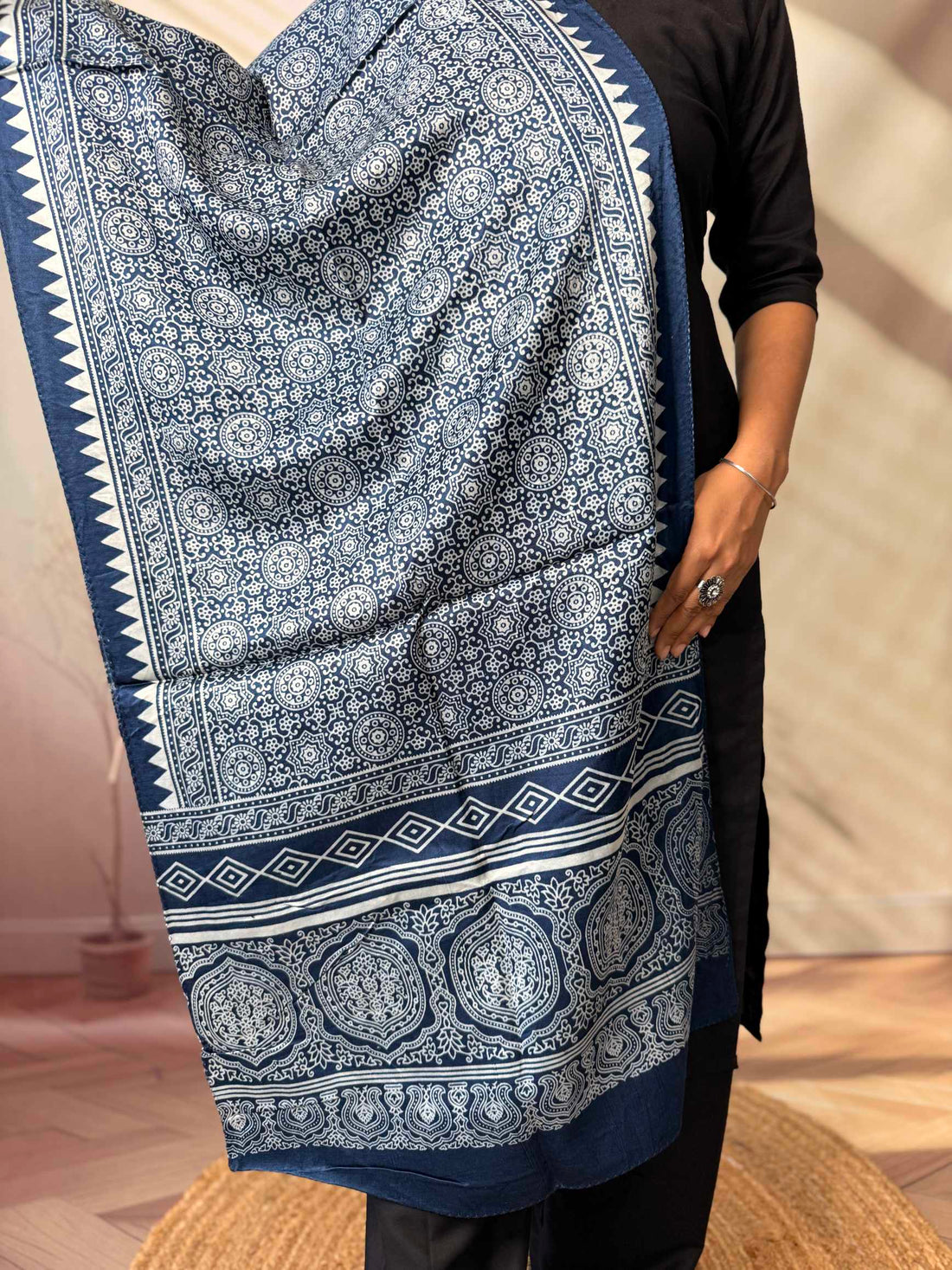 Ajarakh Mashru Discharge Stoles