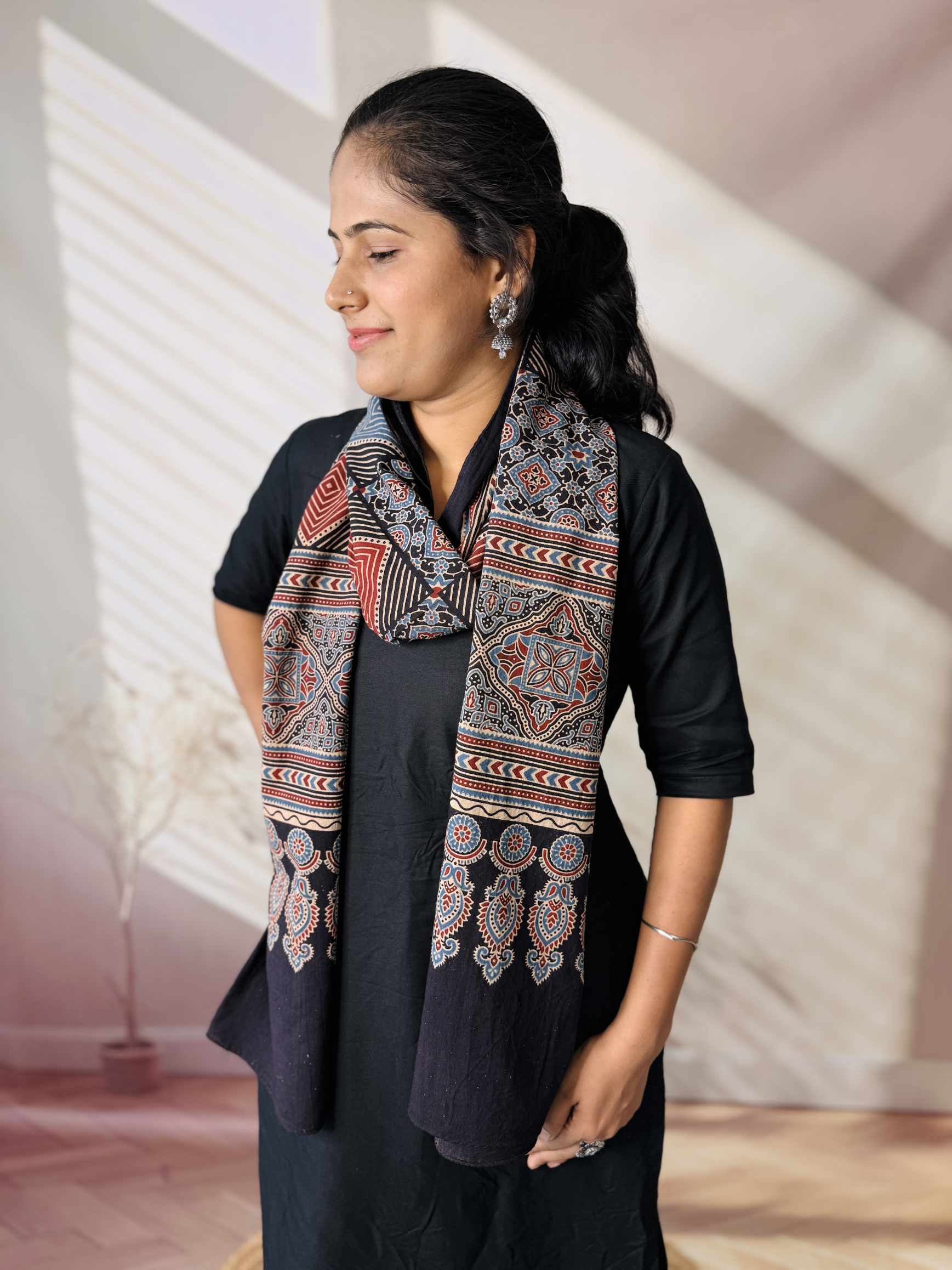 Ajrakh Print Pure Cotton Stole