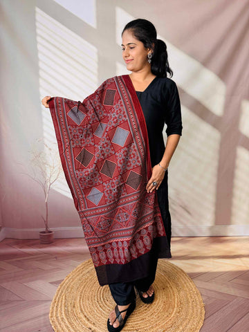 Ajrakh Print Pure Cotton Stole