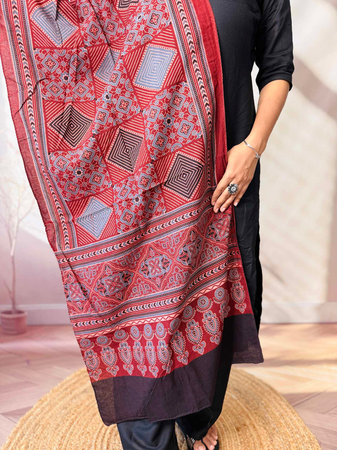 Ajrakh Print Pure Cotton Stole
