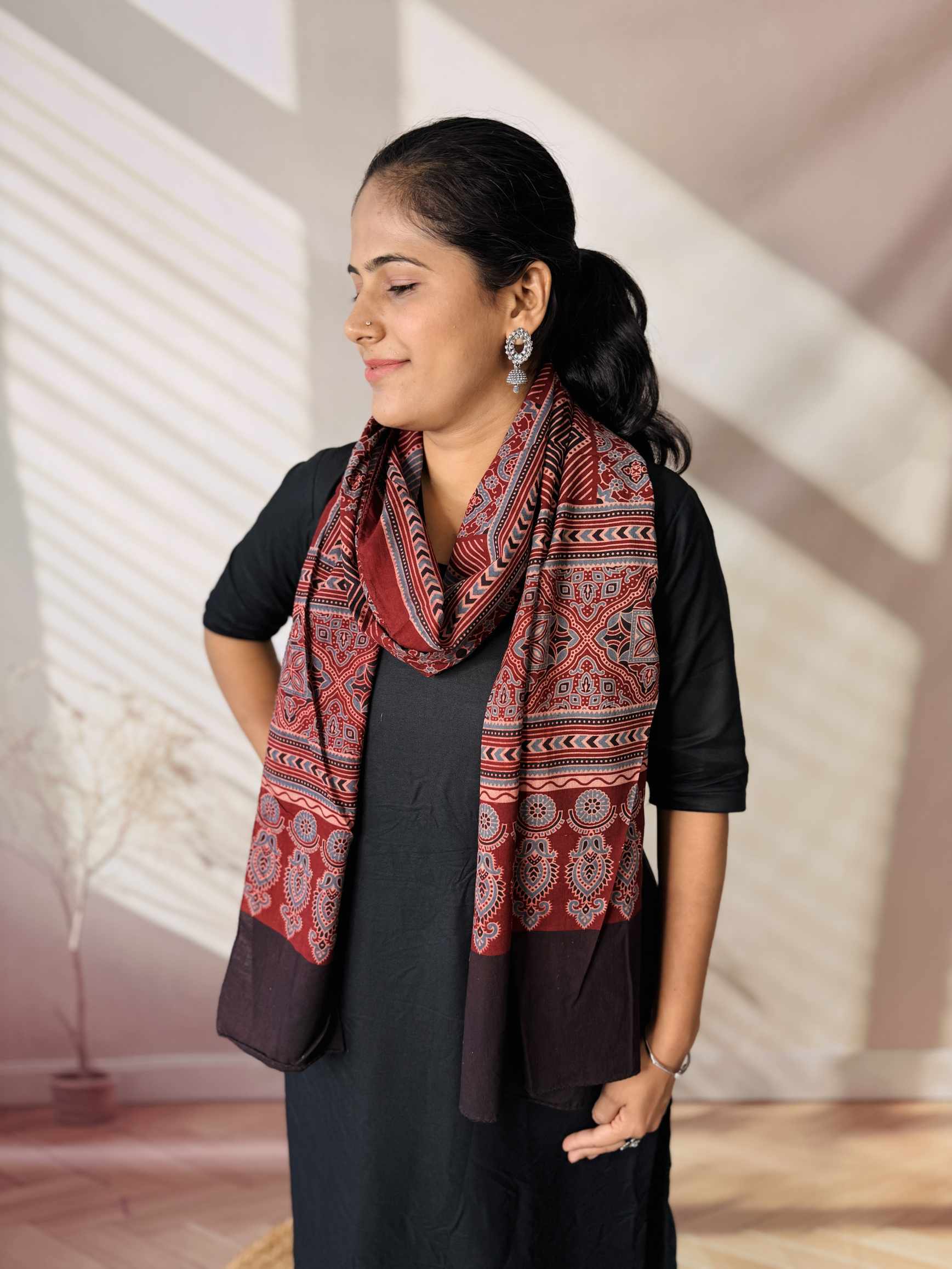 Ajrakh Print Pure Cotton Stole