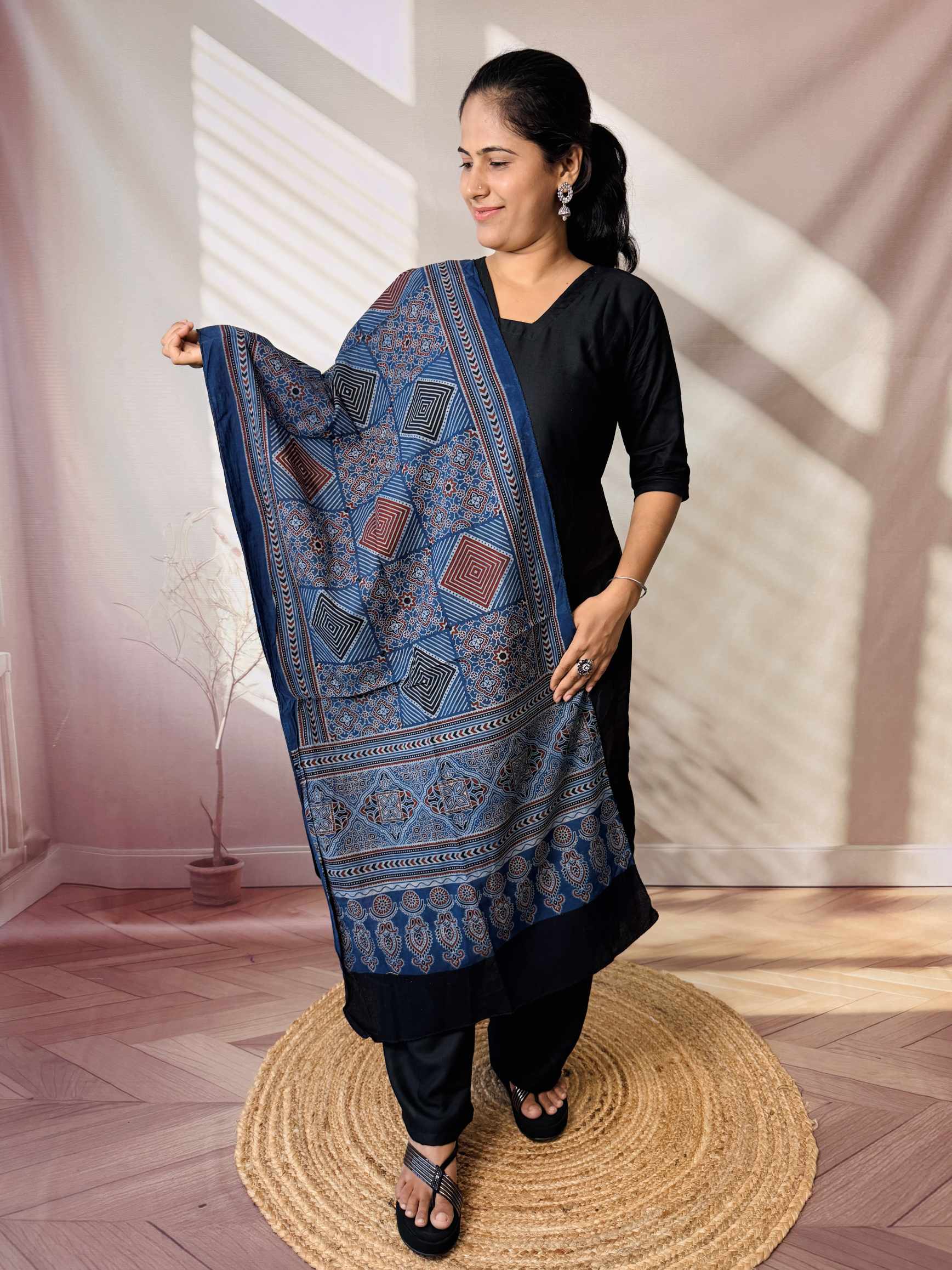 Ajrakh Print Pure Cotton Stole