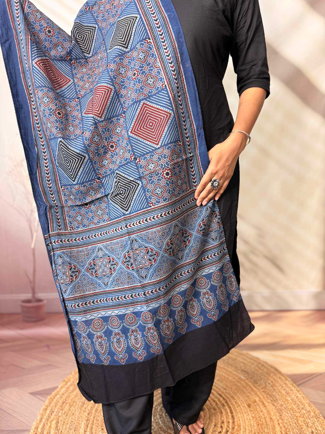 Ajrakh Print Pure Cotton Stole