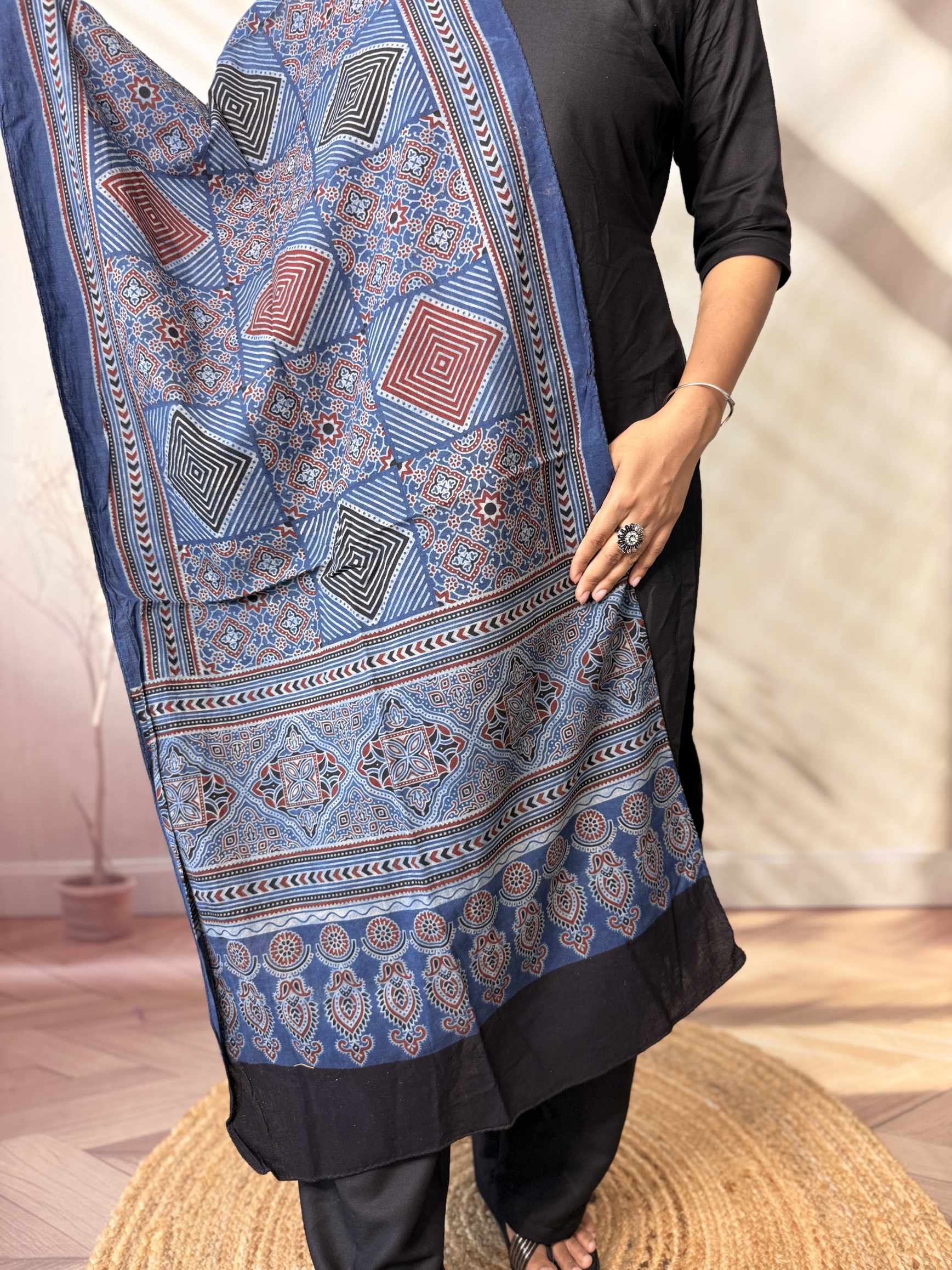 Ajrakh Print Pure Cotton Stole