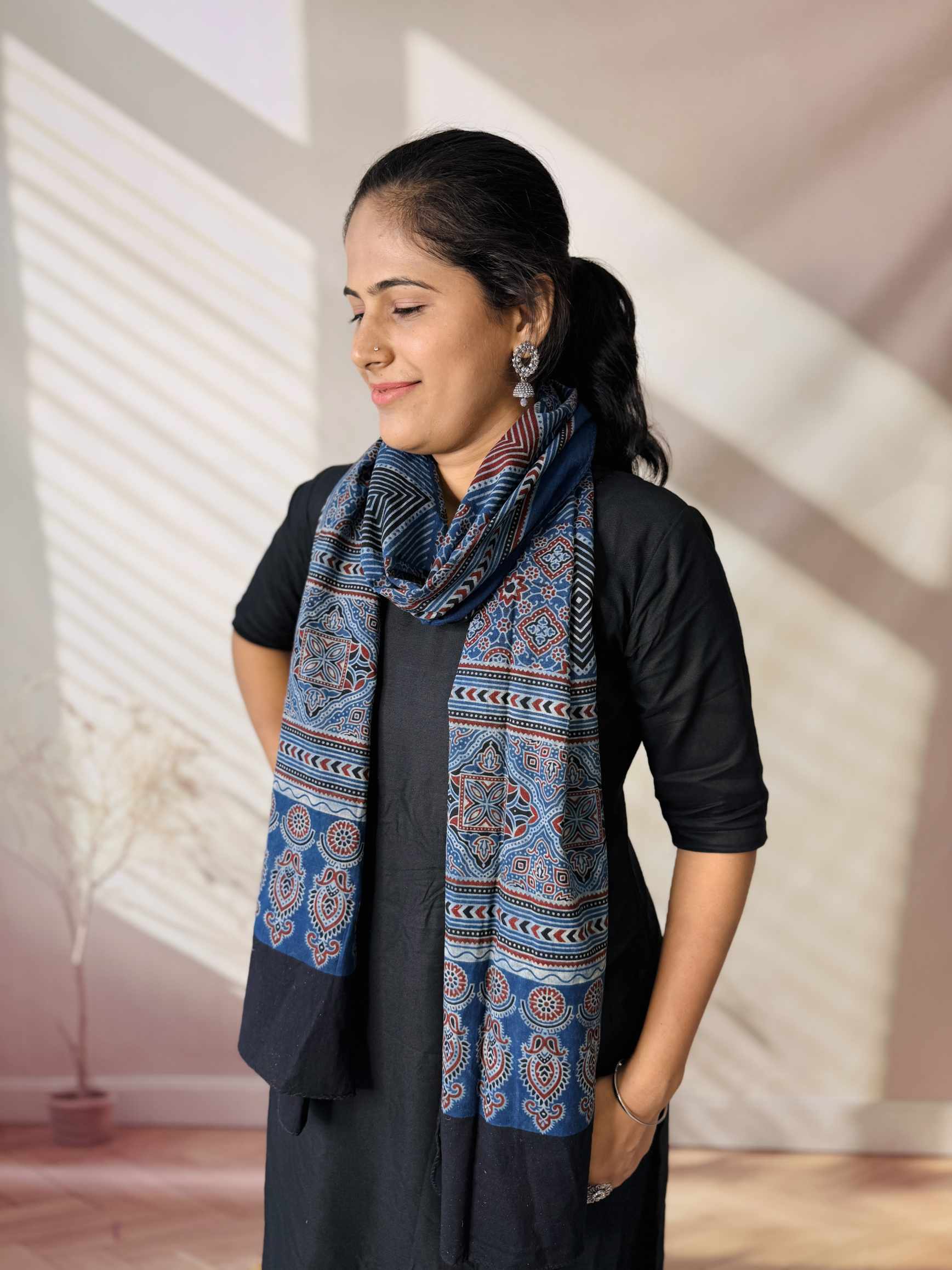Ajrakh Print Pure Cotton Stole