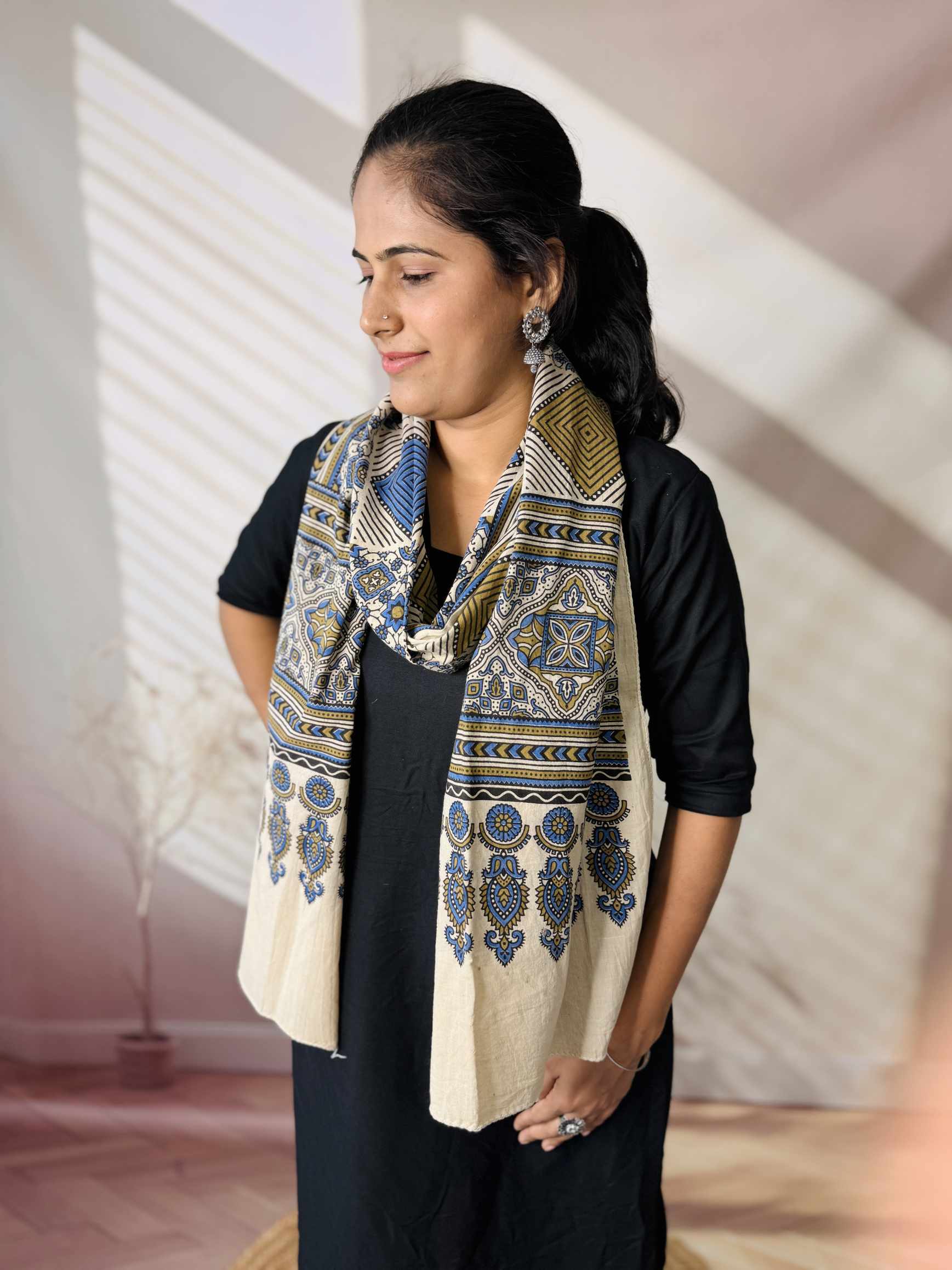 Ajrakh Print Pure Cotton Stole