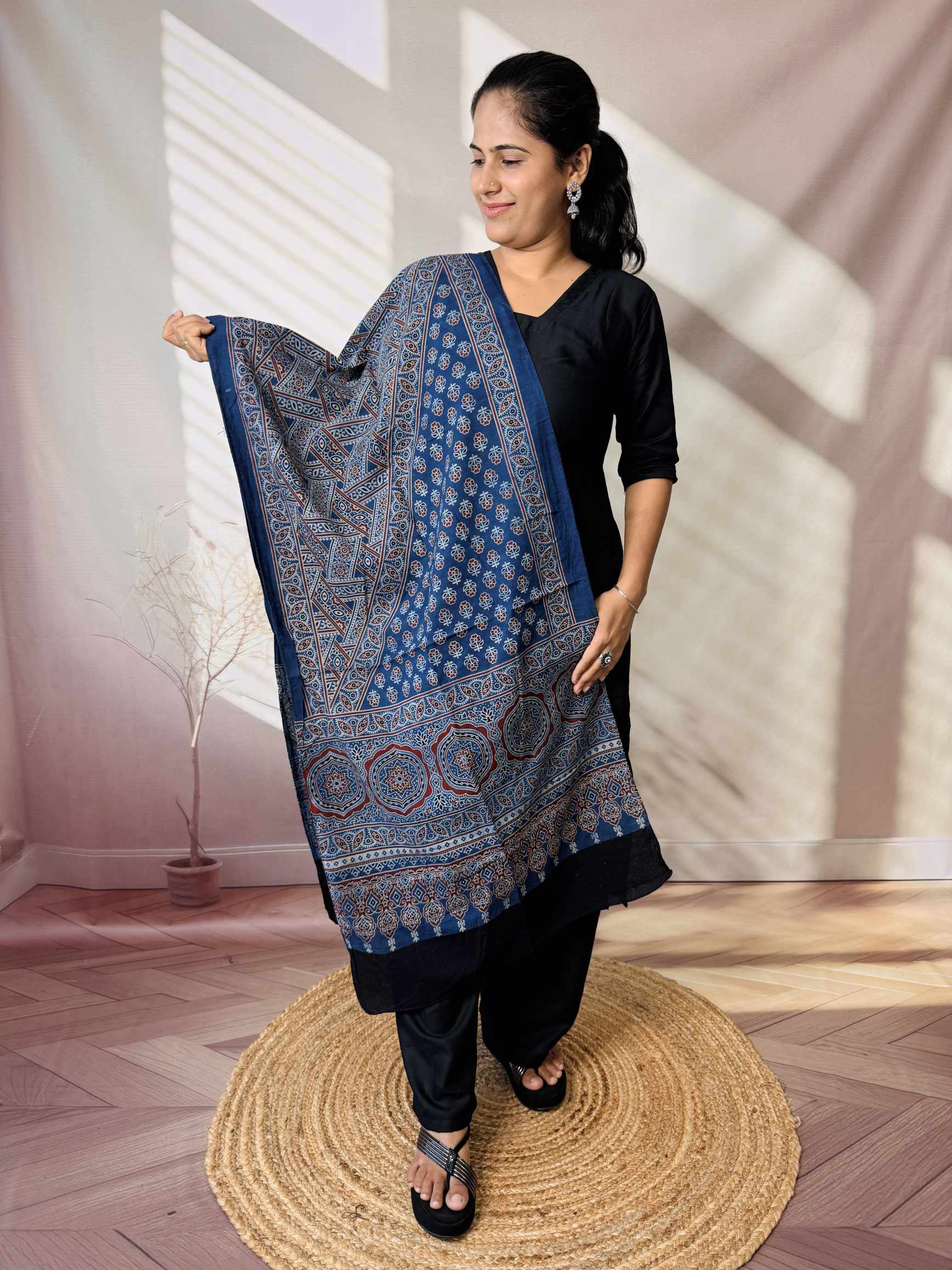 Ajrakh Print Pure Cotton Stole