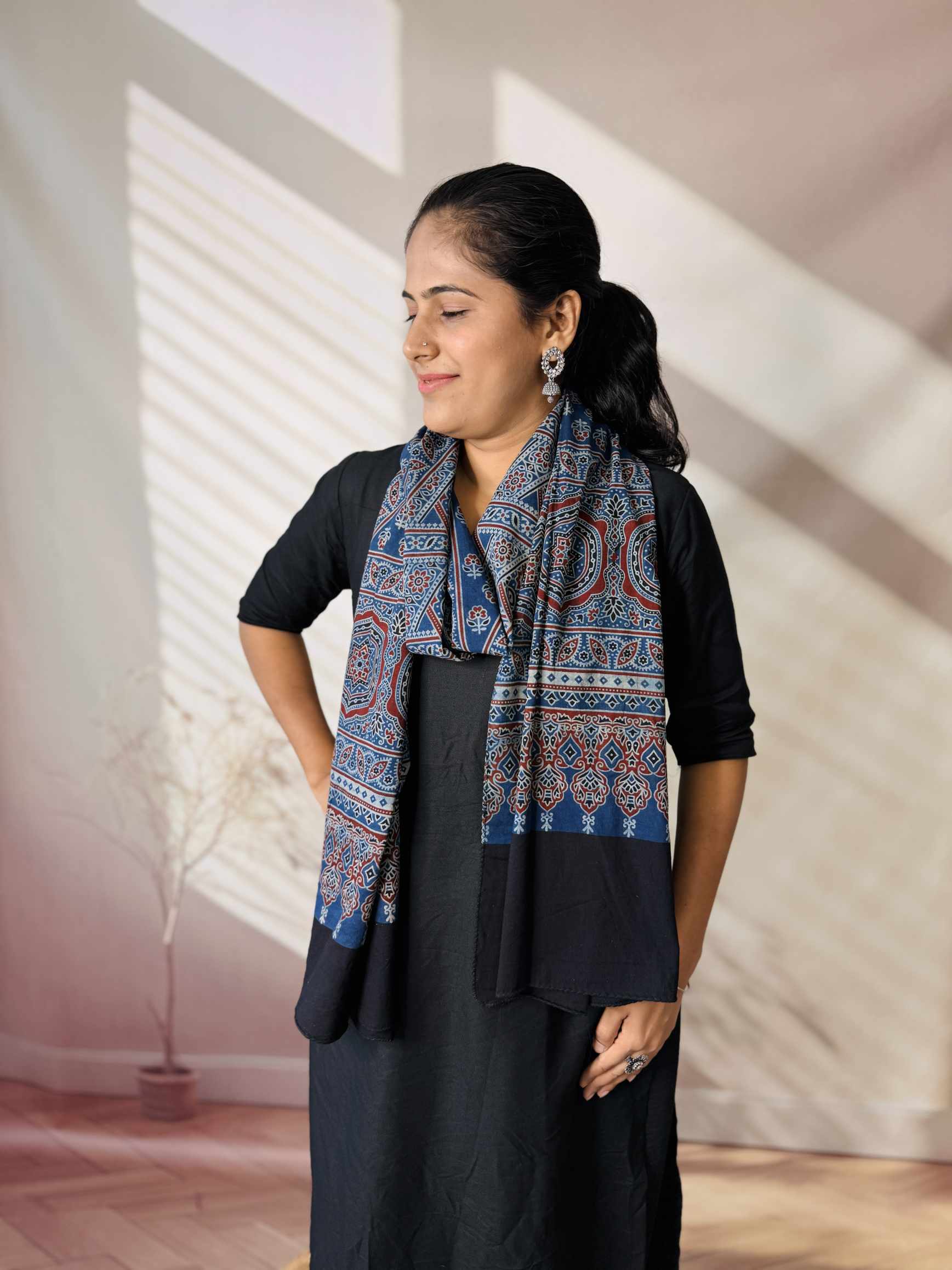 Ajrakh Print Pure Cotton Stole