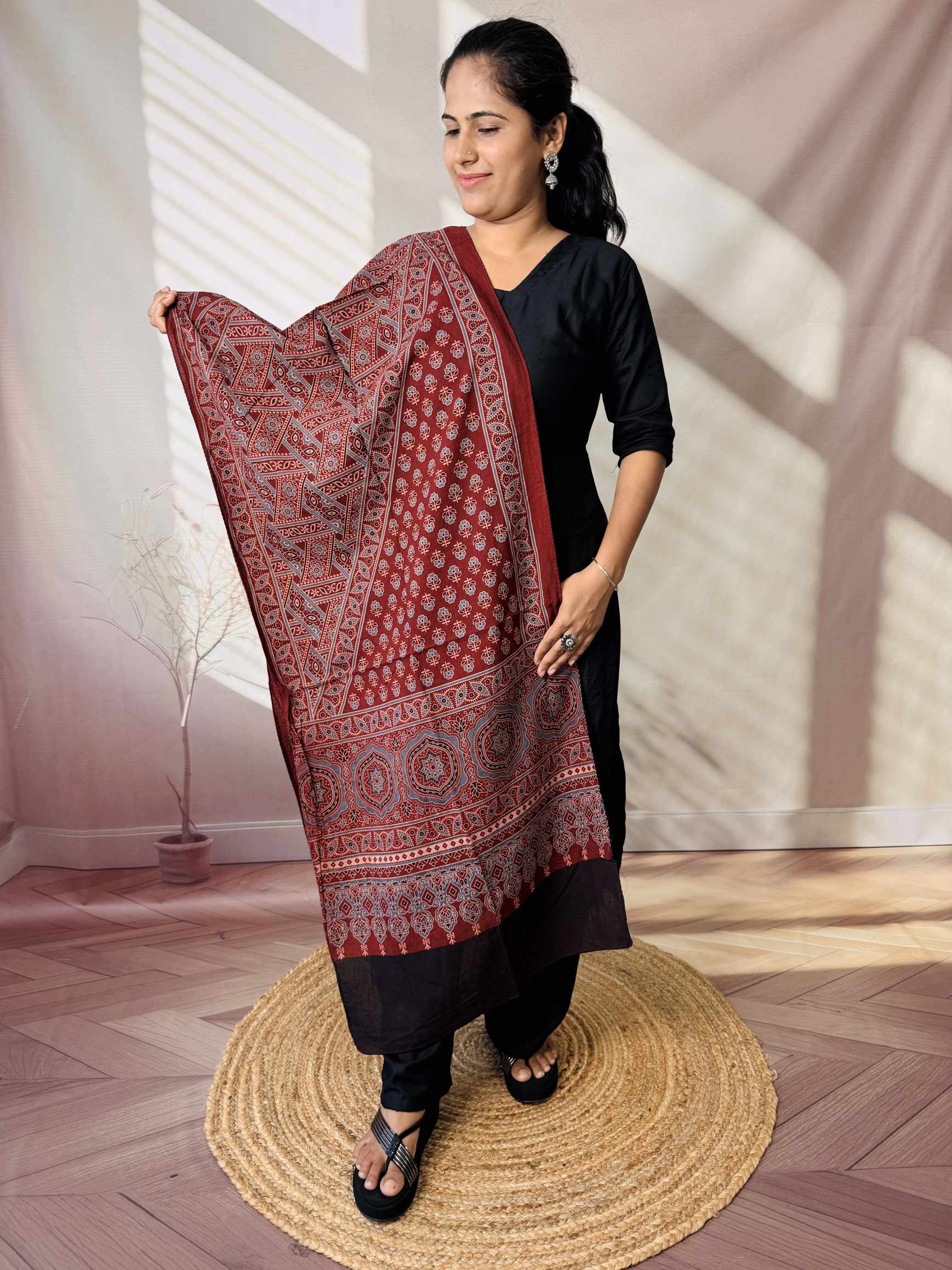 Ajrakh Print Pure Cotton Stole