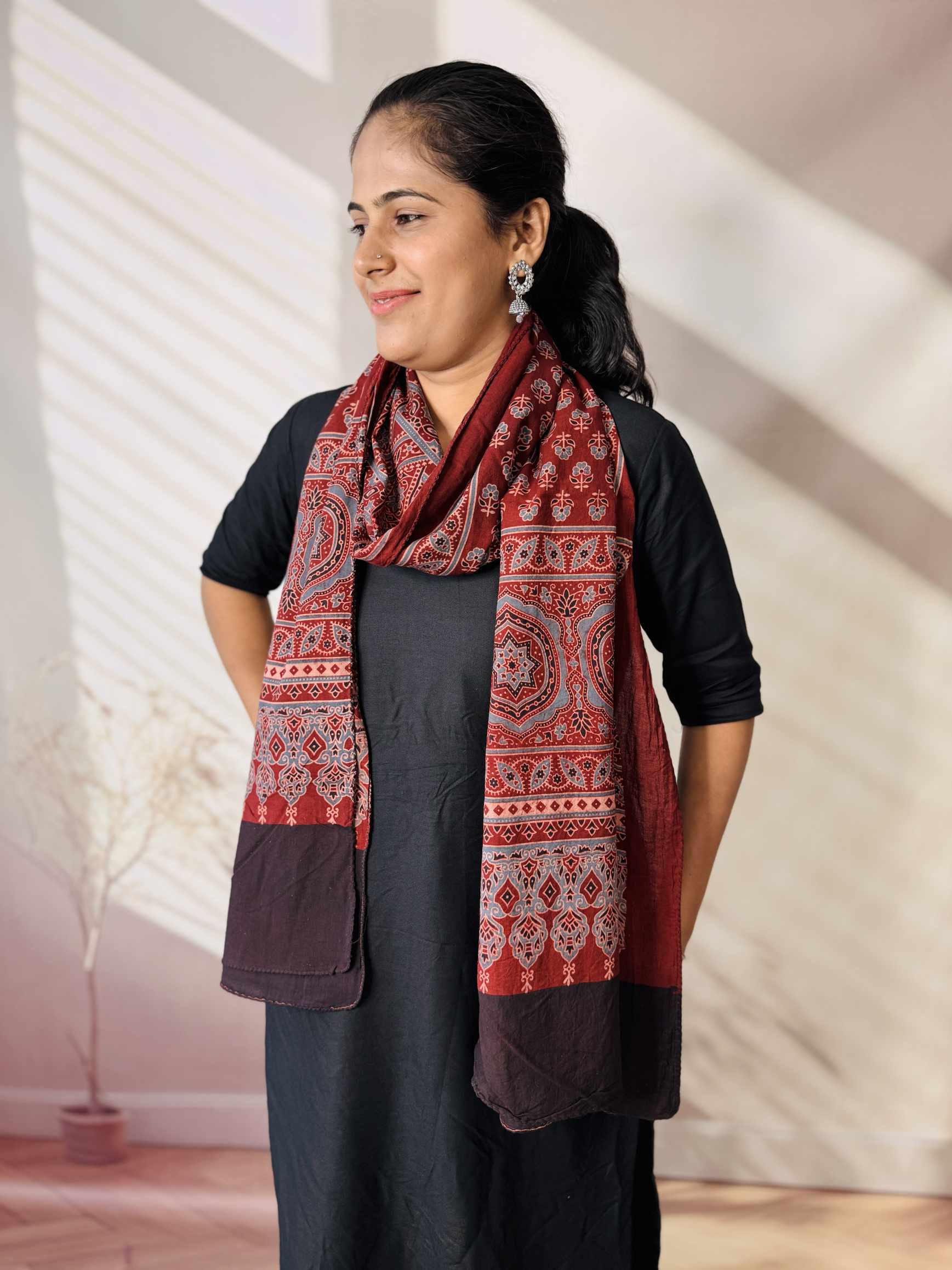 Ajrakh Print Pure Cotton Stole