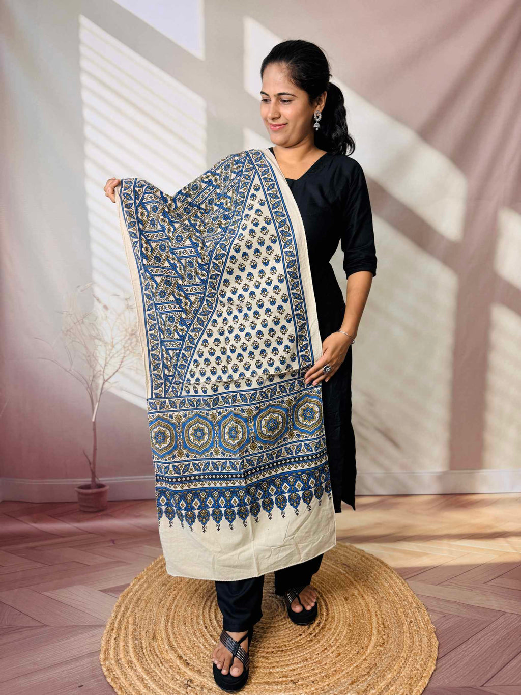 Ajrakh Print Pure Cotton Stole