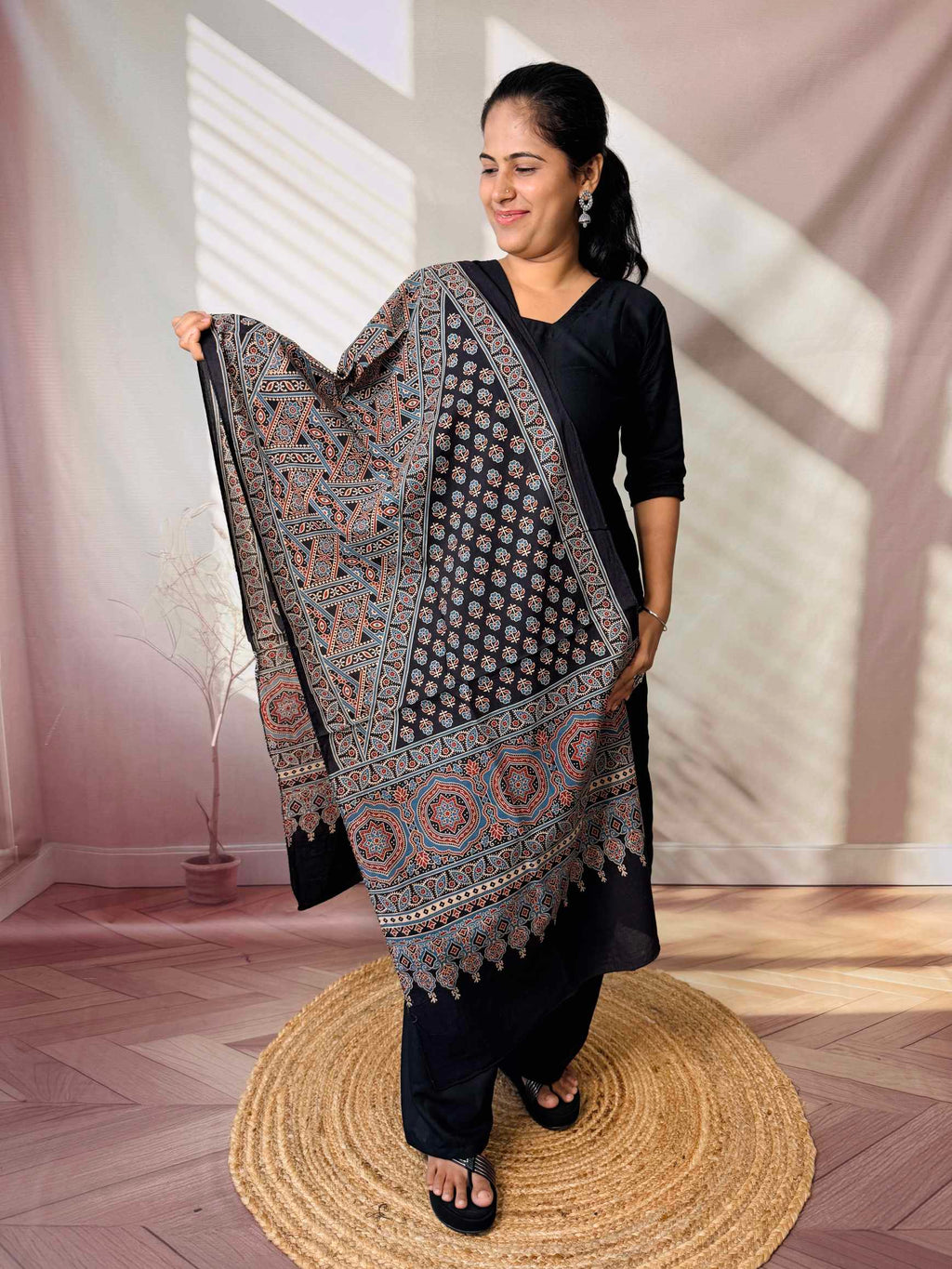 Ajrakh Print Pure Cotton Stole