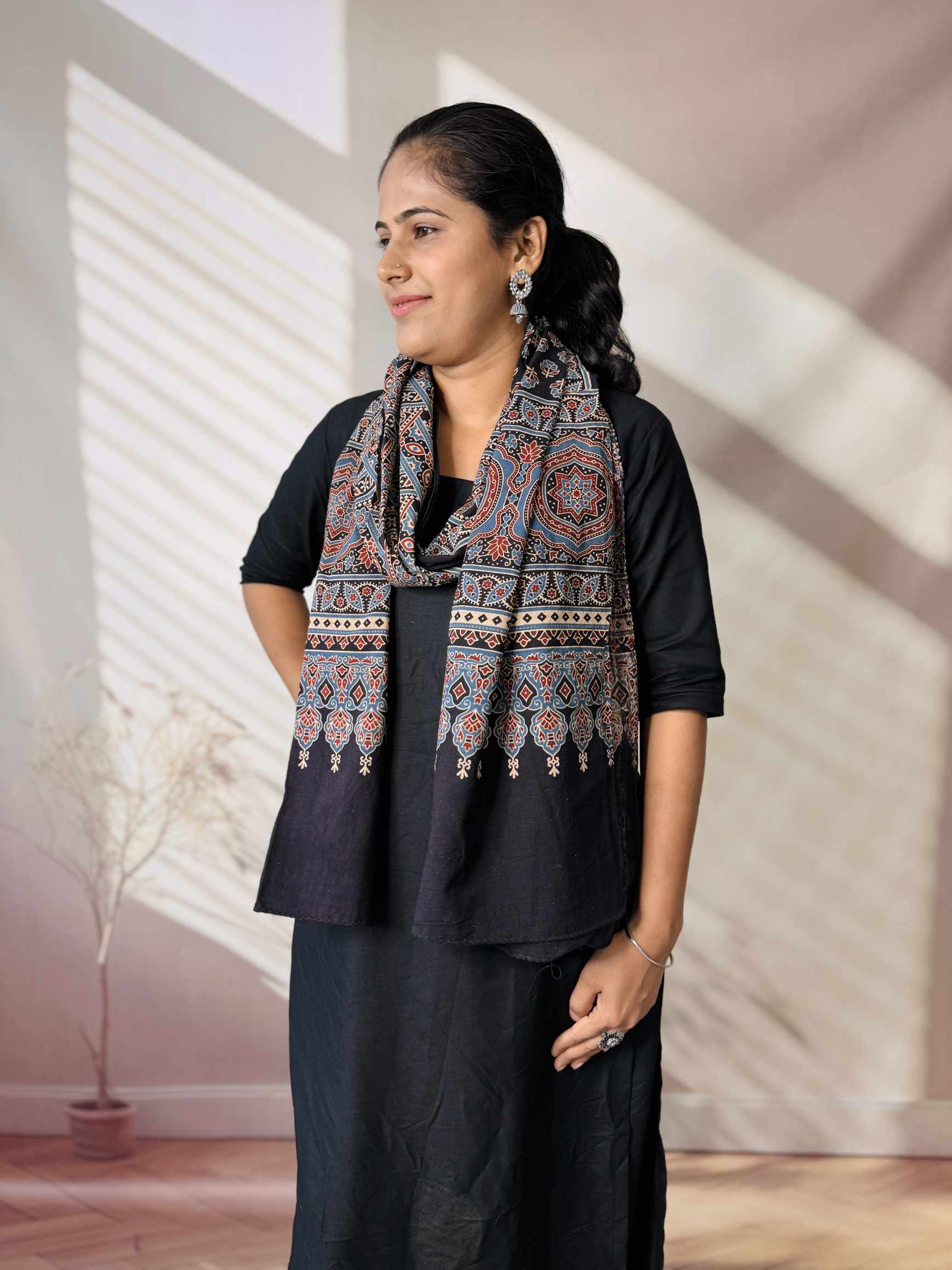 Ajrakh Print Pure Cotton Stole